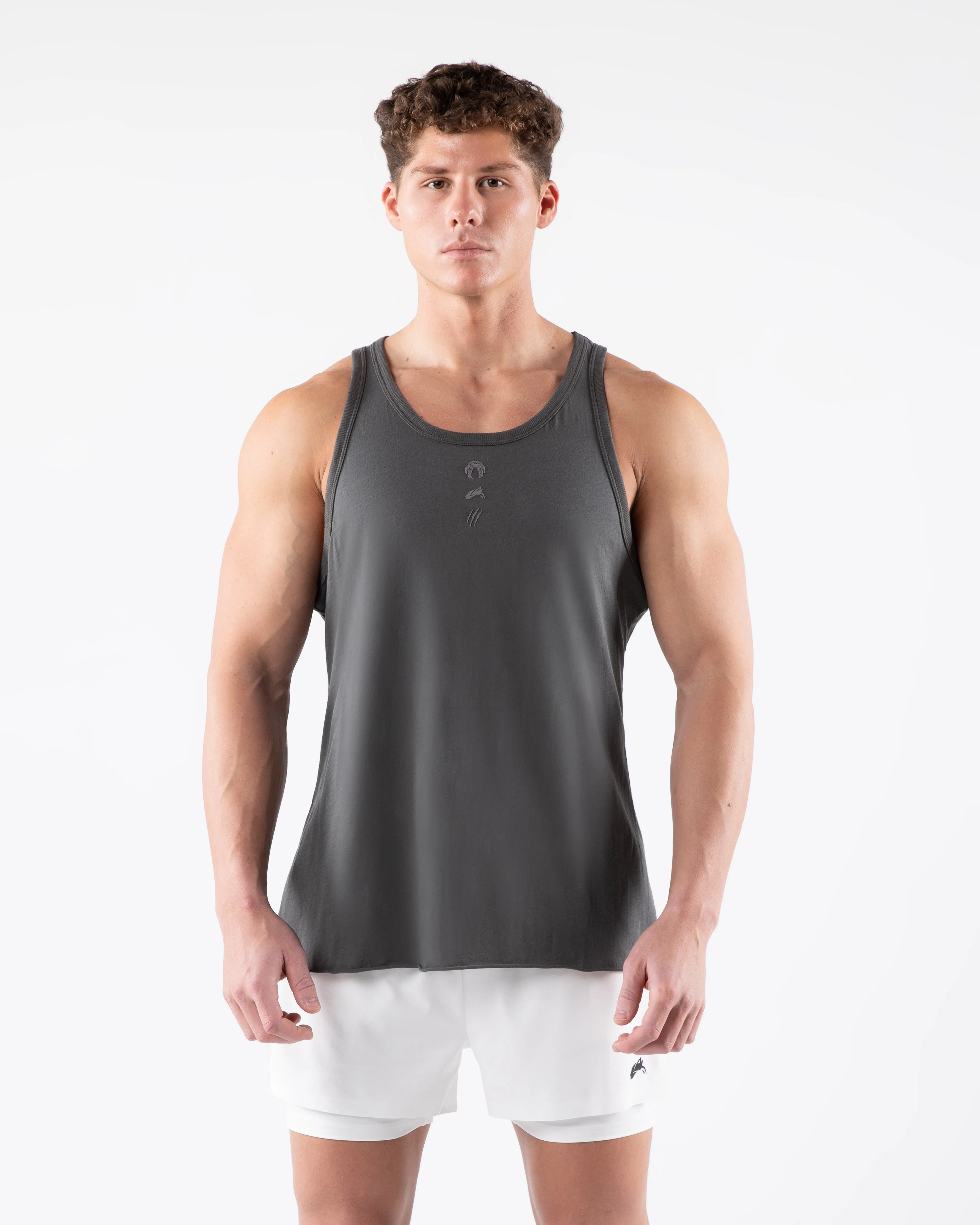 Three Pillar Tank - Pewter sold by Alphalete