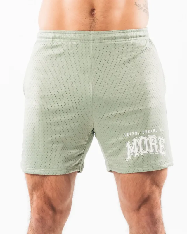 LDB More Mesh Short 6" - Sage made by Alphalete