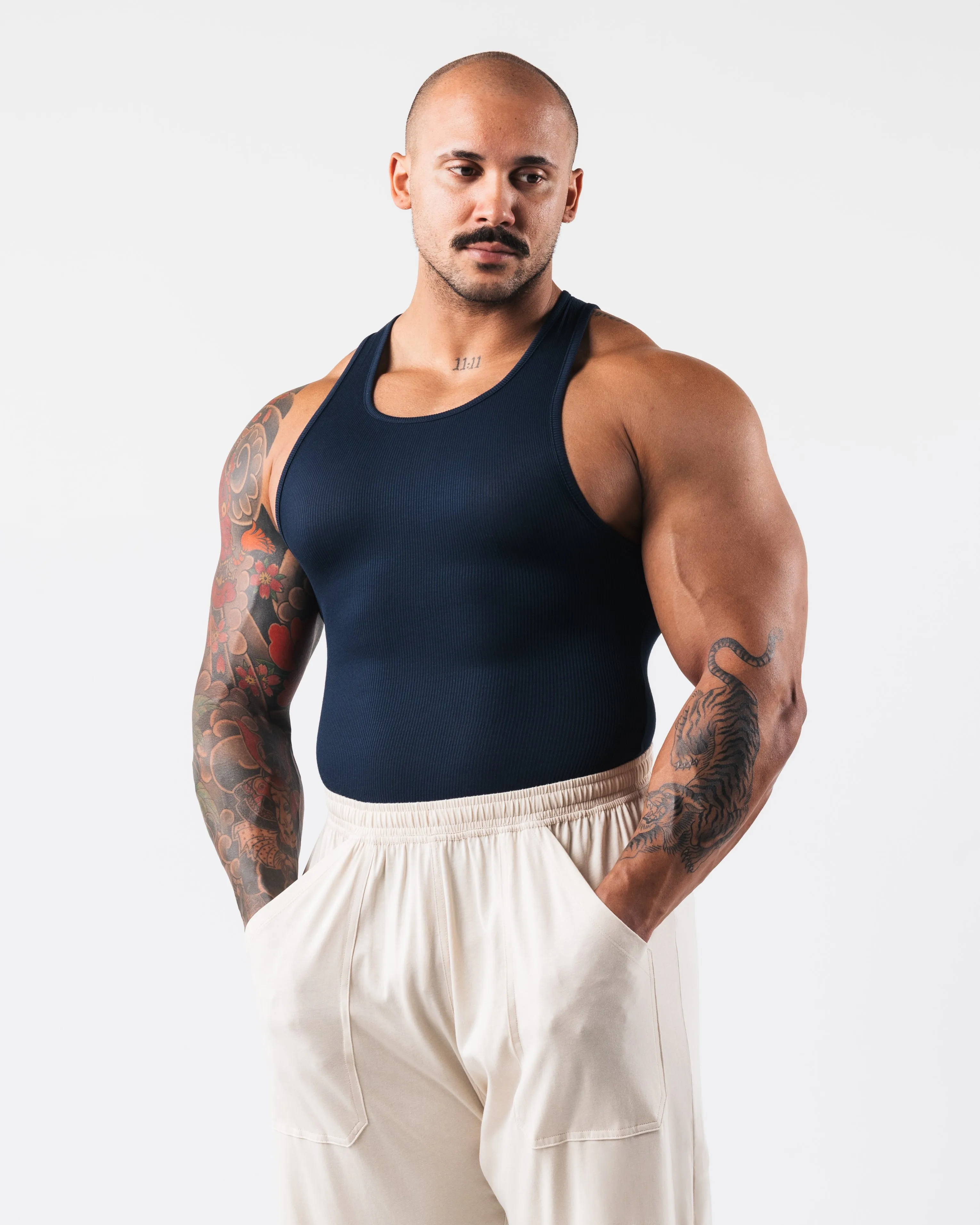 Zero Ribbed Tank 2pk - Navy sold by Alphalete