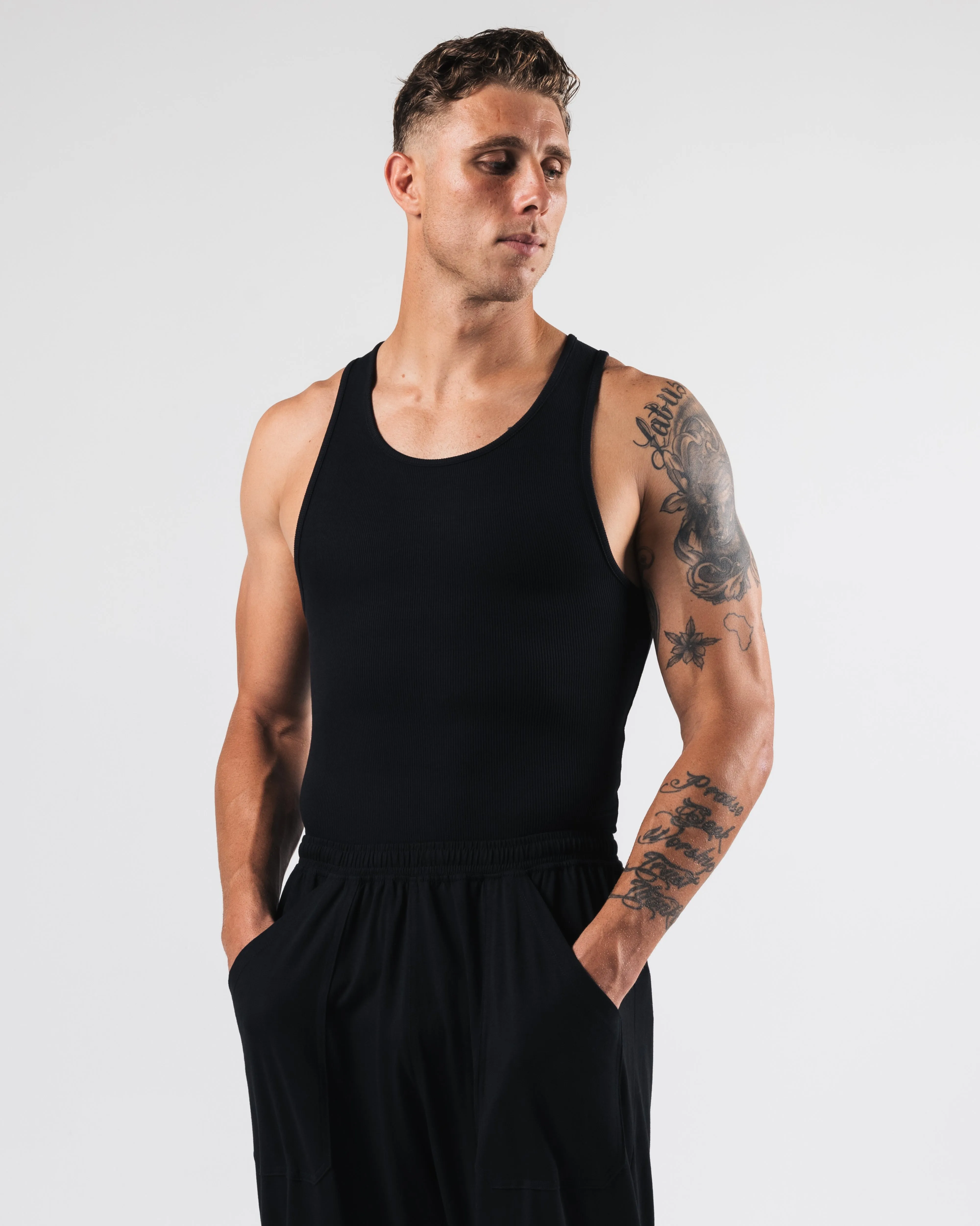 Zero Ribbed Tank 2pk - Black sold by Alphalete product image thumbnail 4