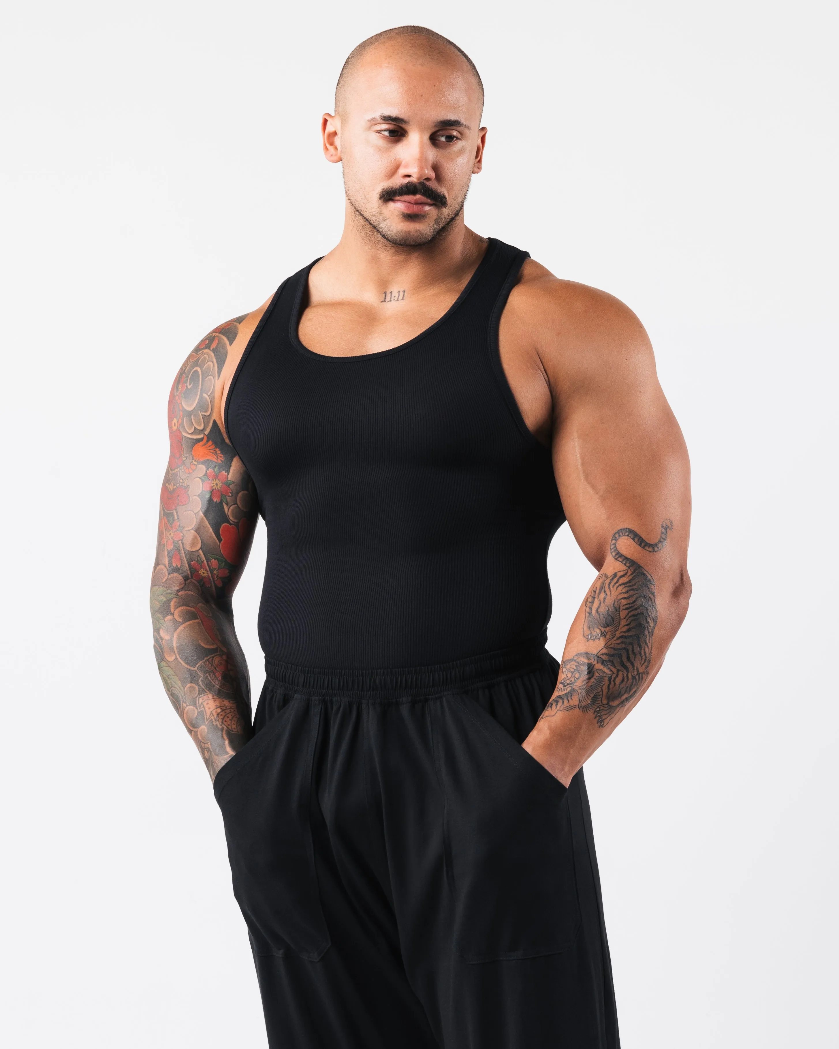 Zero Ribbed Tank 2pk - Black sold by Alphalete