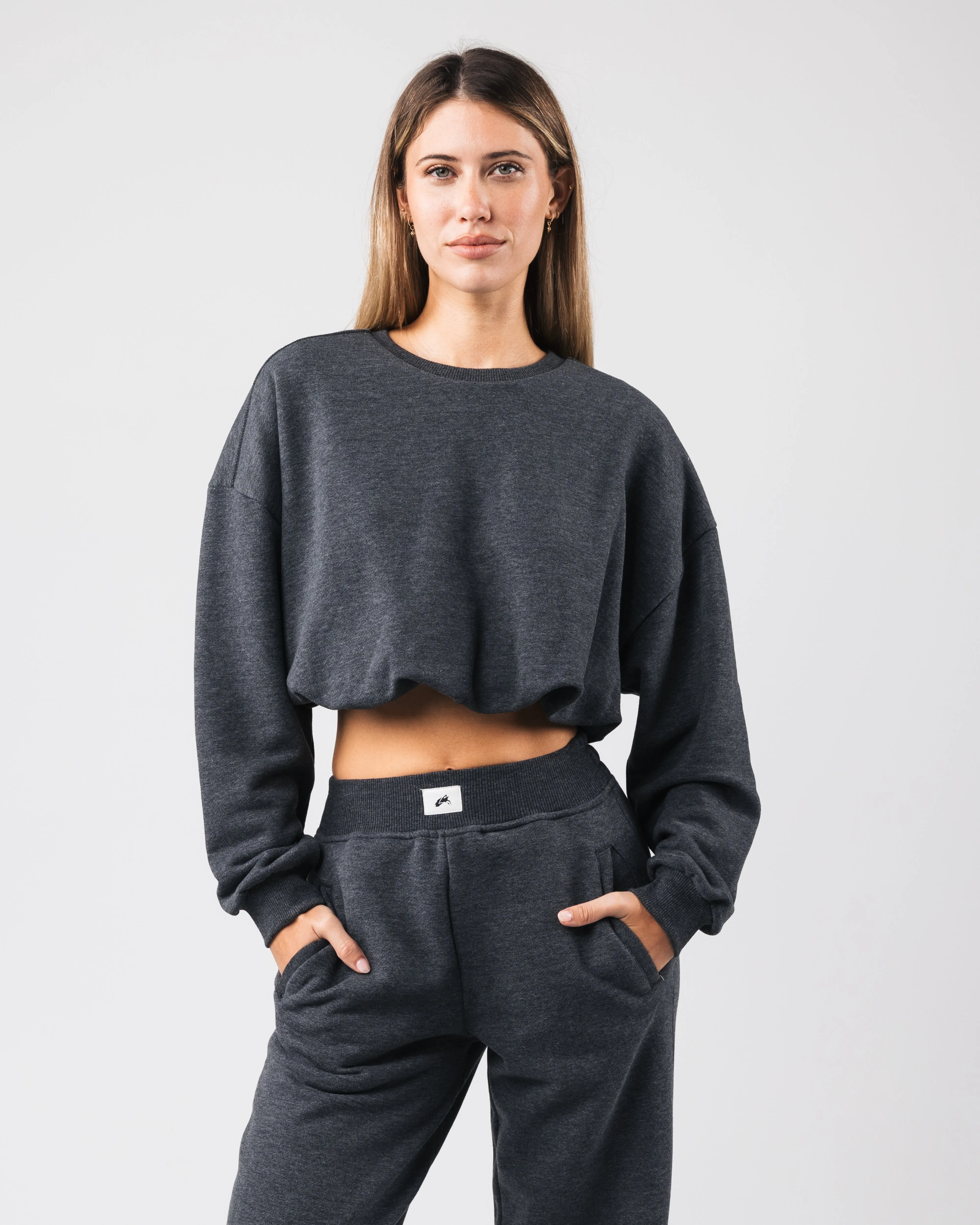 Bubble Crew - Heather Black sold by Alphalete