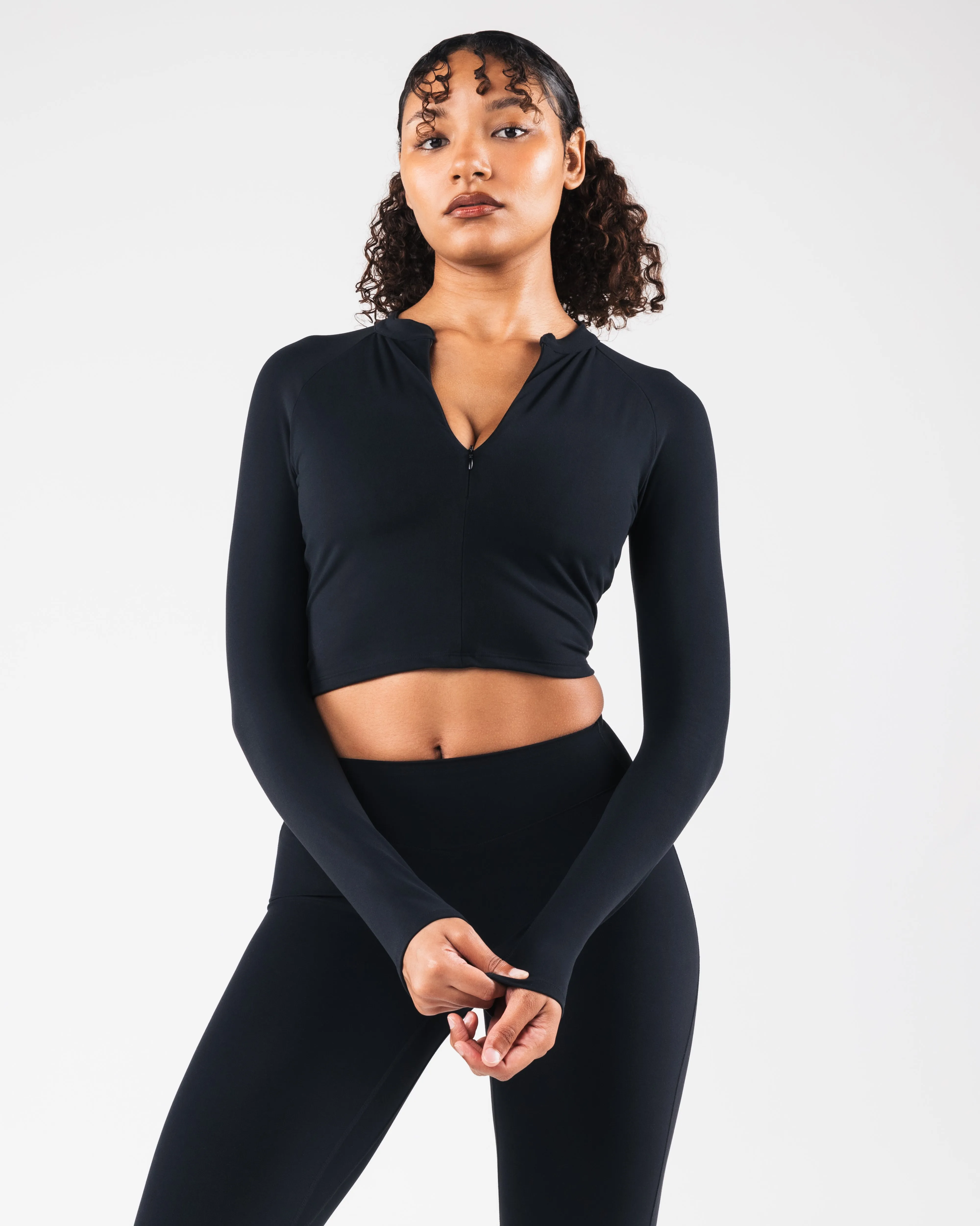 KDM LS Zip Bra - Black sold by Alphalete