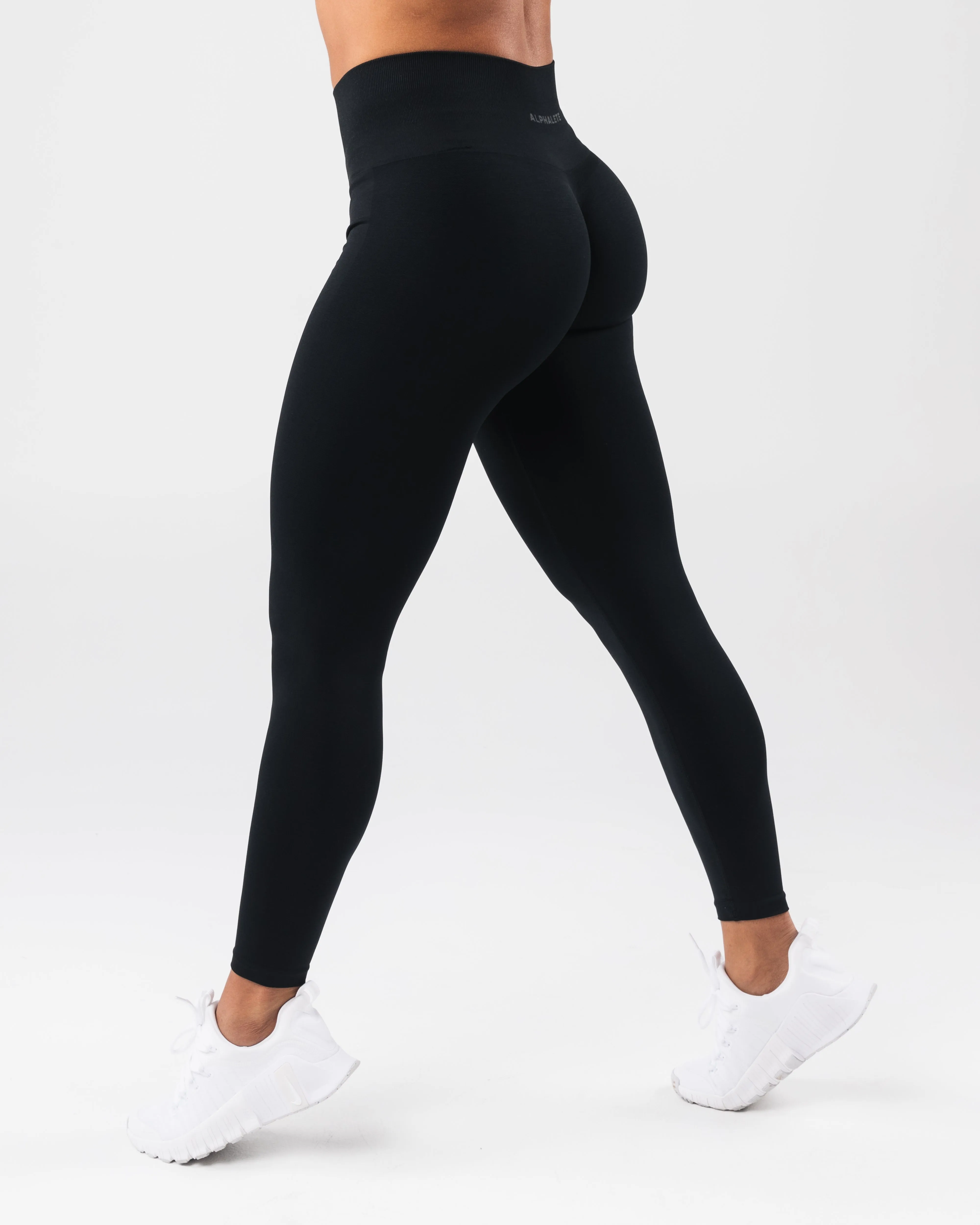 Amplify Mid Rise Legging - Black Matter sold by Alphalete