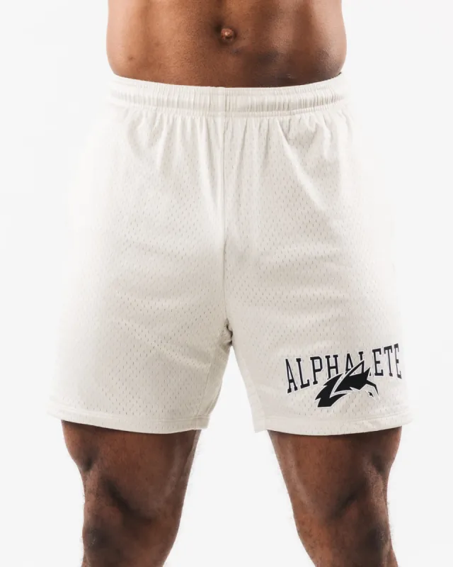 Wolf Head Mesh Short 6" - Sea Shell sold by Alphalete