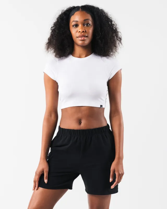 LDB Crop Tee - White sold by Alphalete