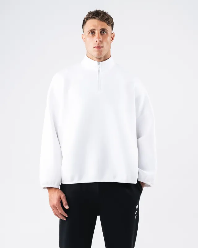 ELMTS Quarter Zip - White made by Alphalete