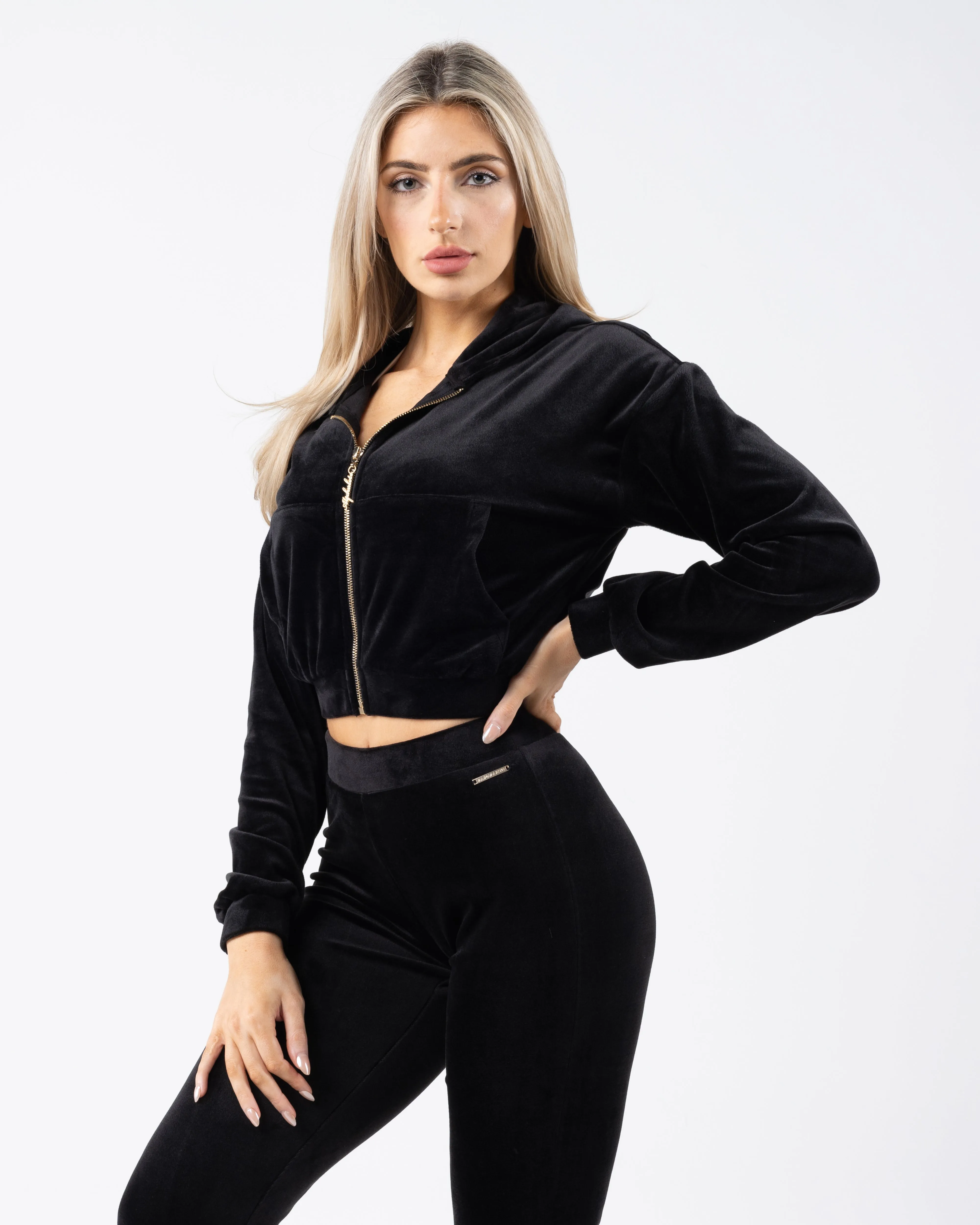 Velour Zip Hoodie - Black sold by Alphalete product image thumbnail 3