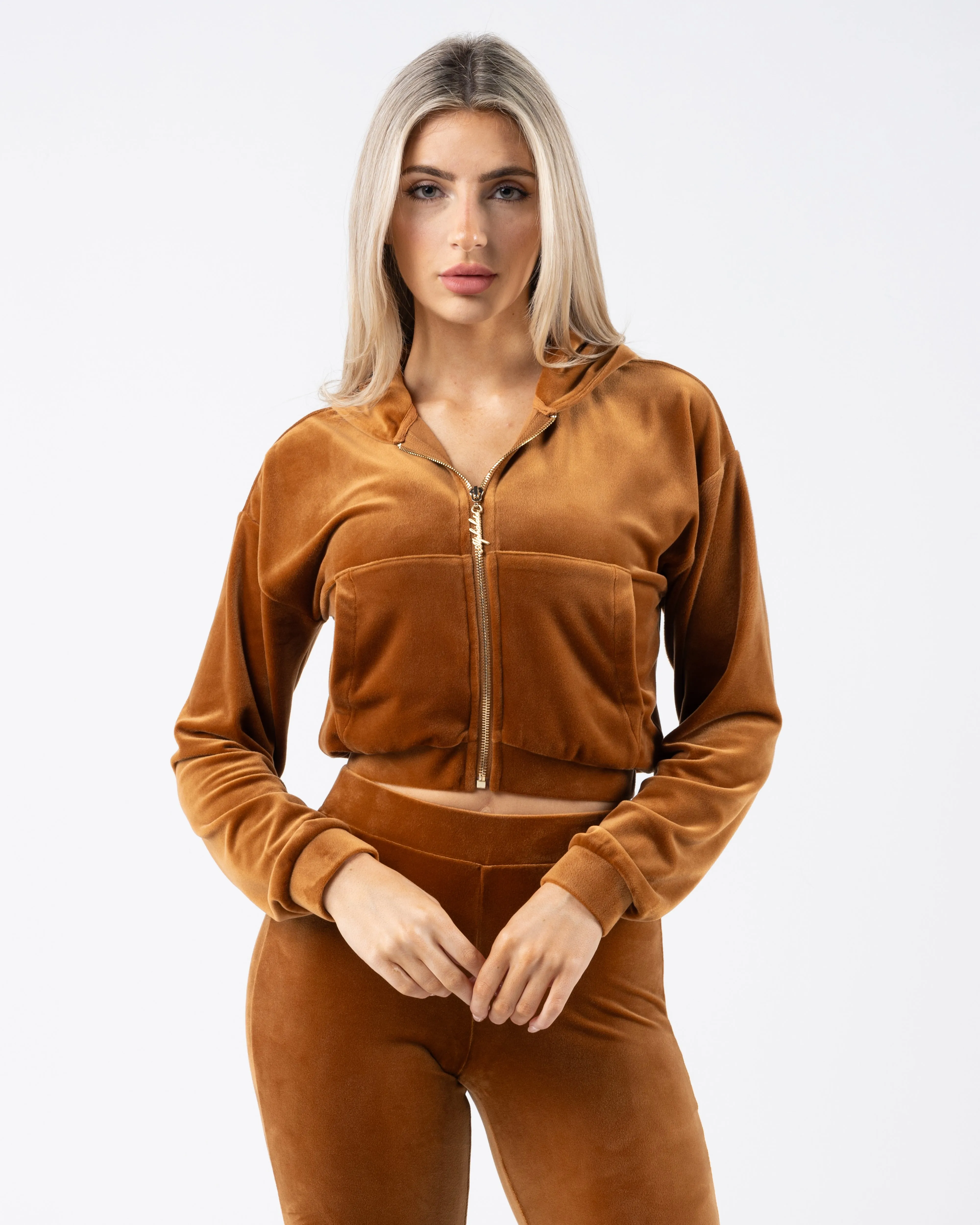 Velour Zip Hoodie - Root sold by Alphalete