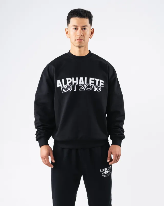 Establishment Split Crewneck - Black sold by Alphalete