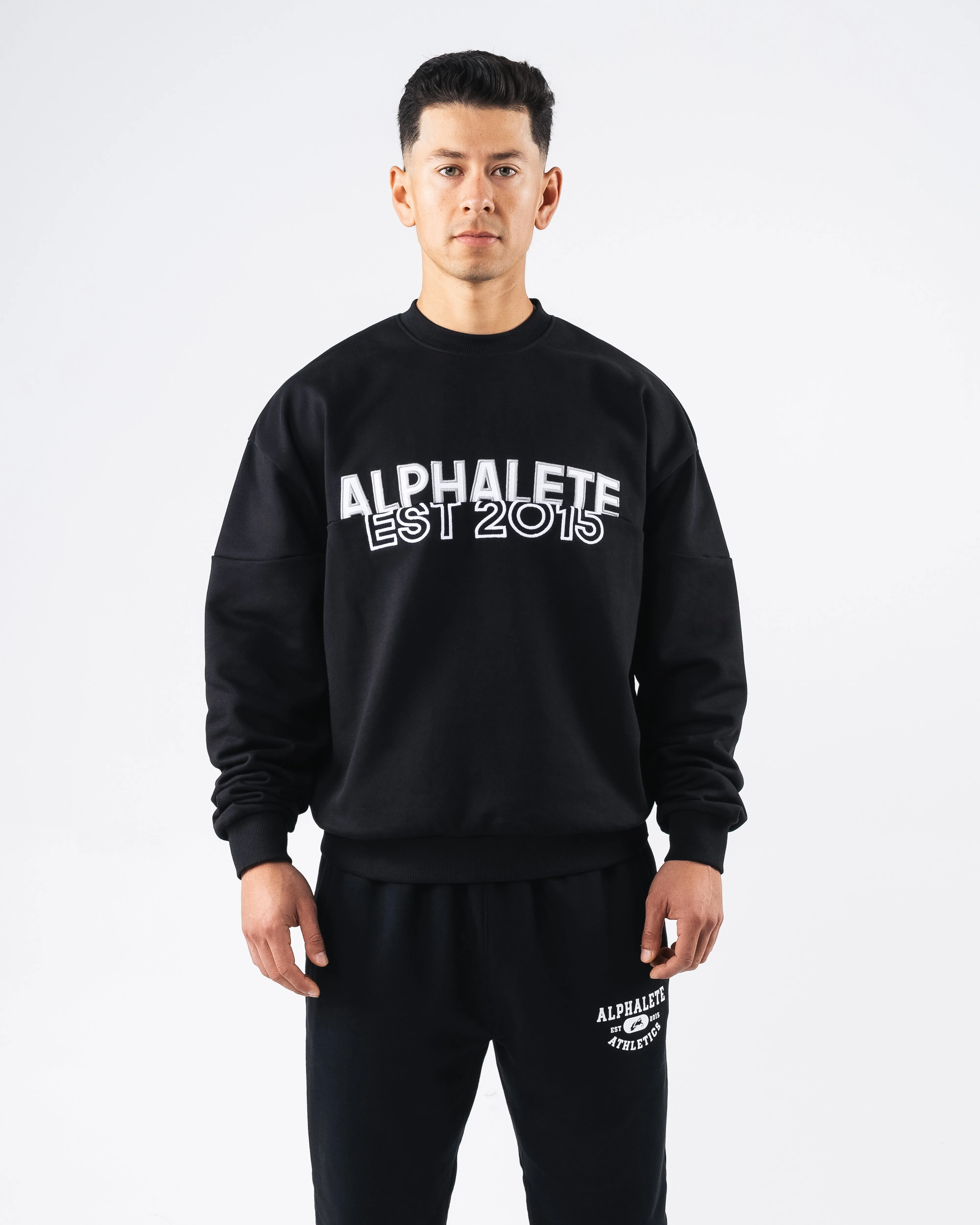 Establishment Split Crewneck - Black sold by Alphalete