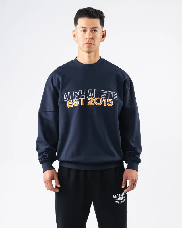 Establishment Split Crewneck - Deep Navy sold by Alphalete