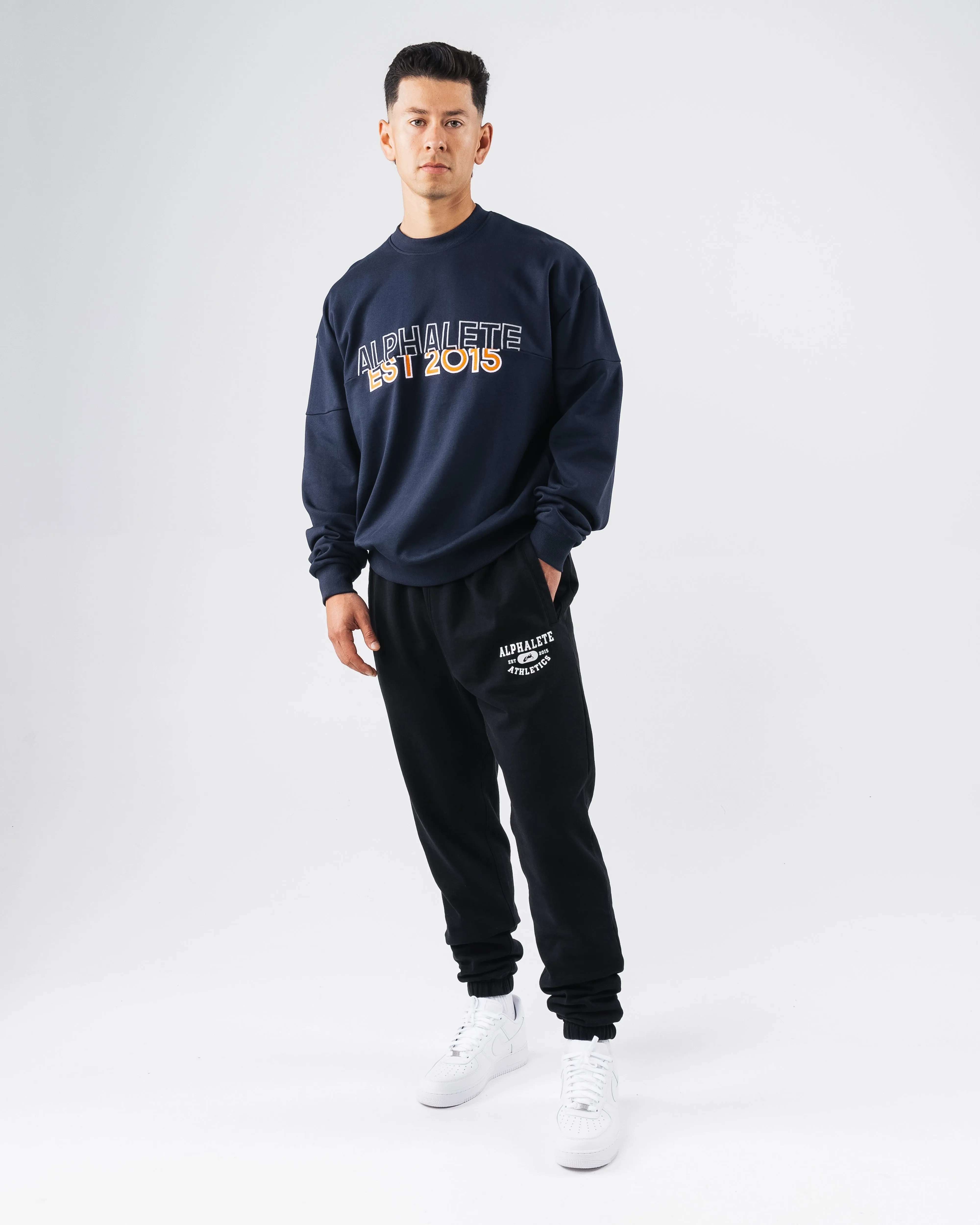 Establishment Split Crewneck - Deep Navy sold by Alphalete product image thumbnail 2