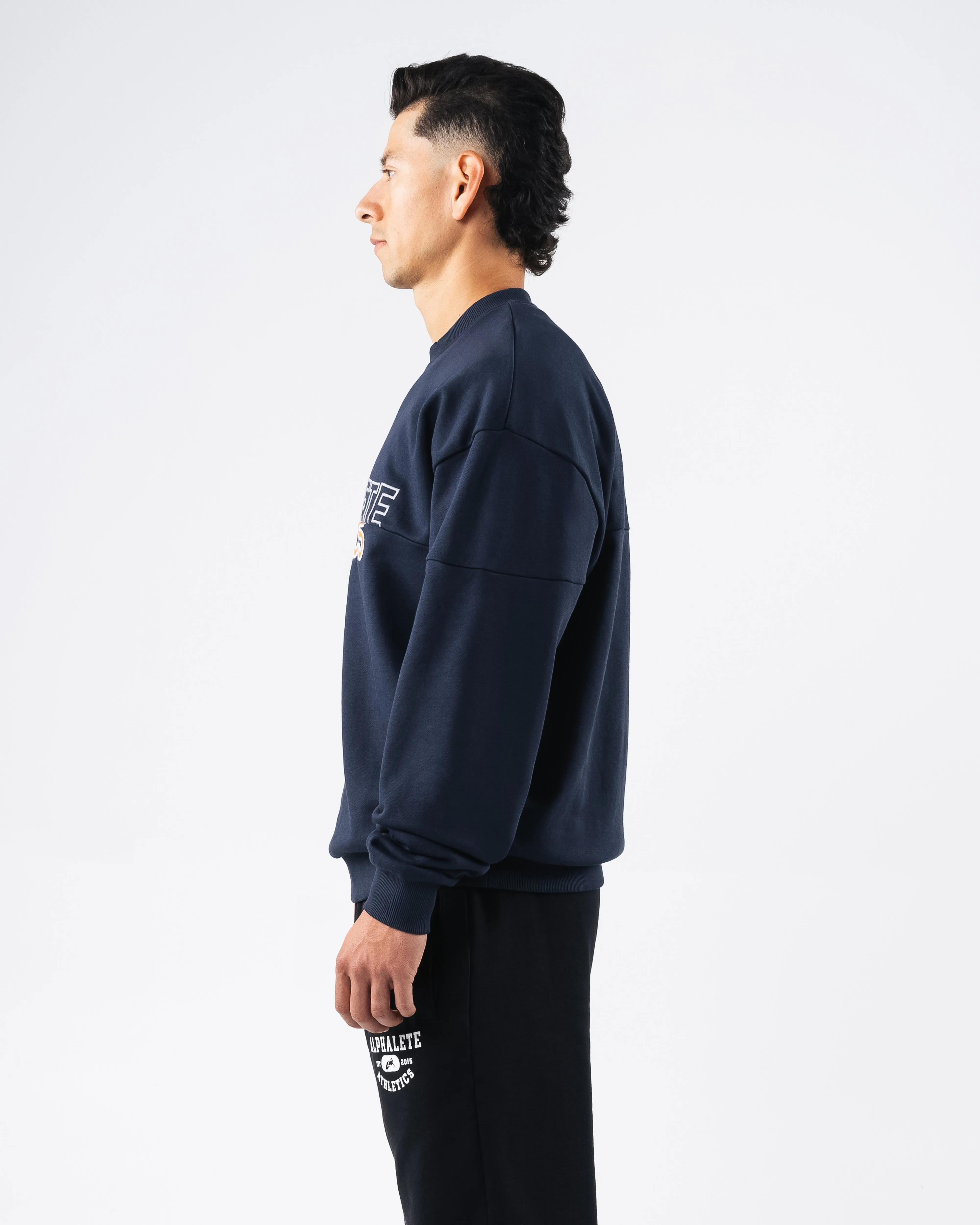 Establishment Split Crewneck - Deep Navy sold by Alphalete product image thumbnail 3