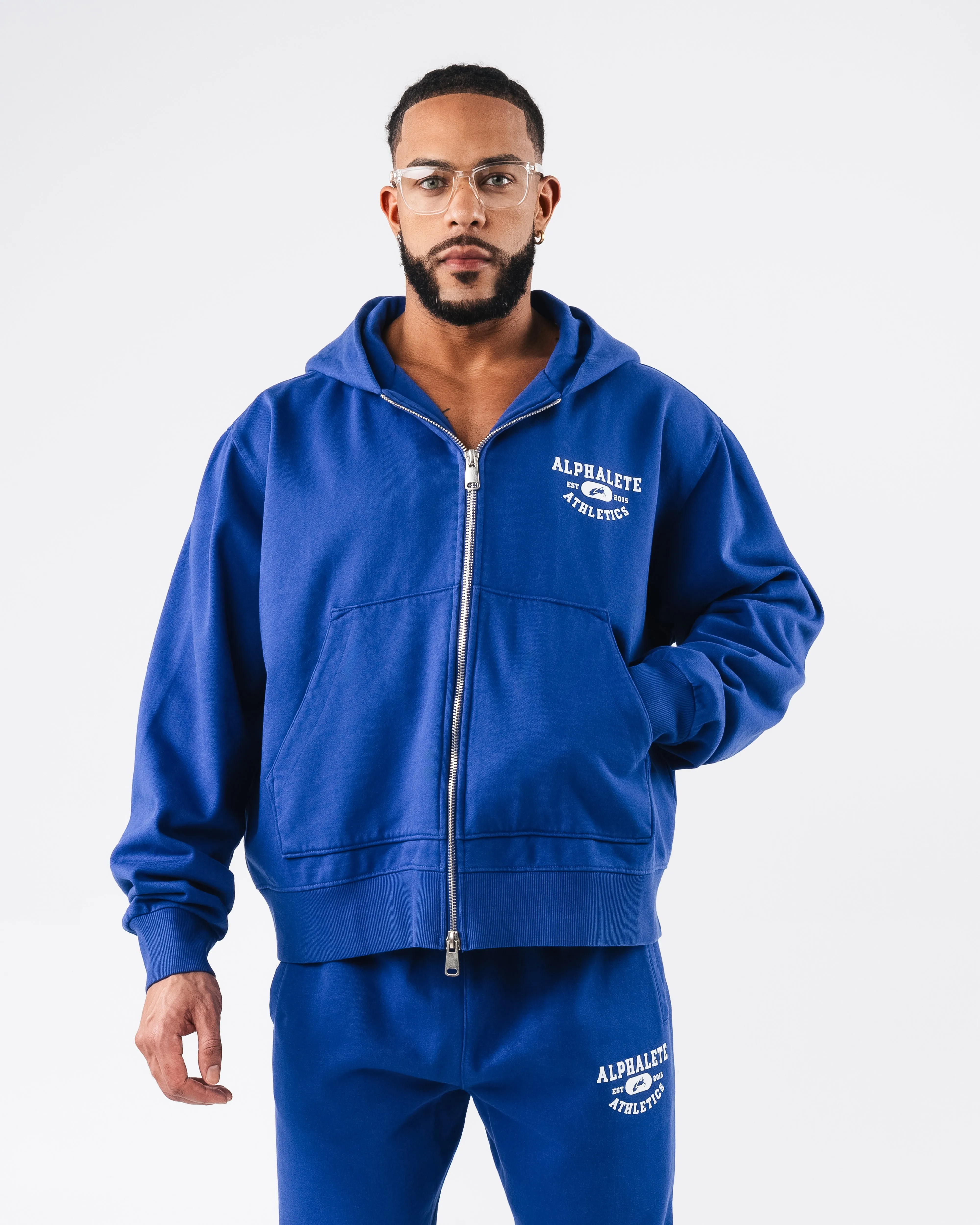 Member Vintage Zip Up - Varsity Blue sold by Alphalete