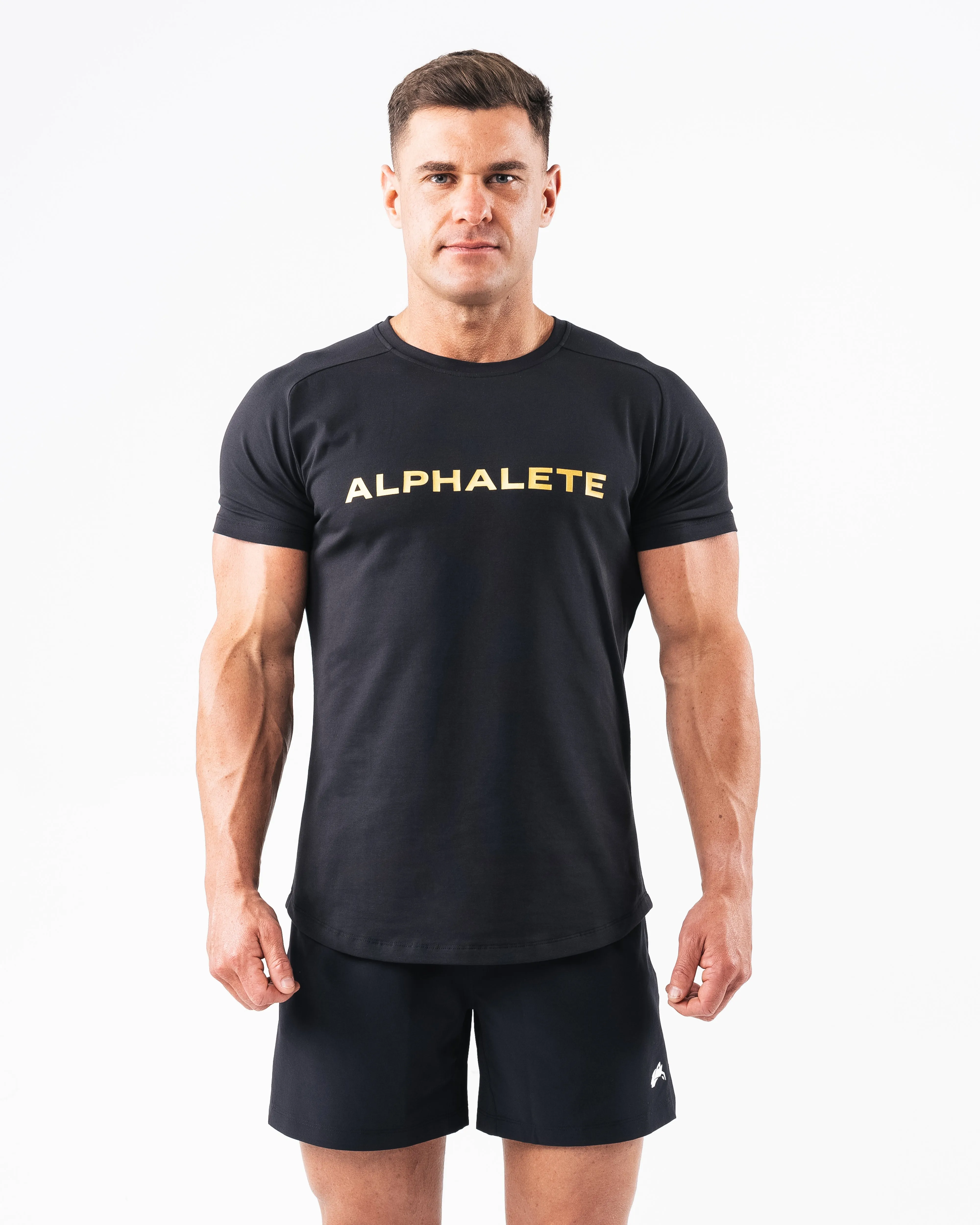 Core Tee - Black / Gold sold by Alphalete