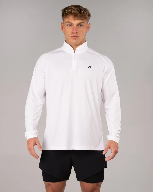 Racer Quarter Zip - White made by Alphalete