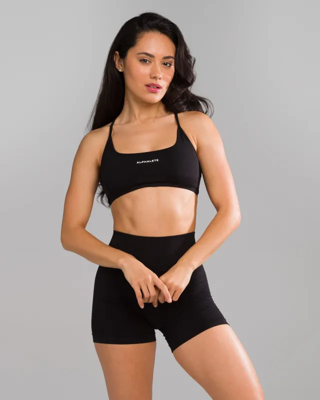 Amplify Open Back Bra - Black sold by Alphalete