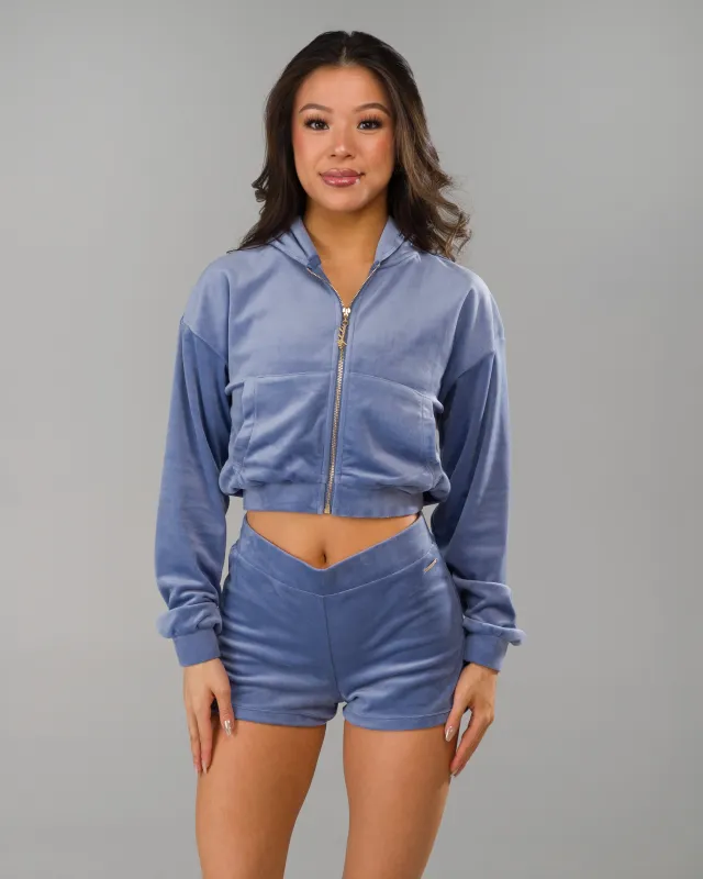 Velour Zip Hoodie - Bluebonnet sold by Alphalete
