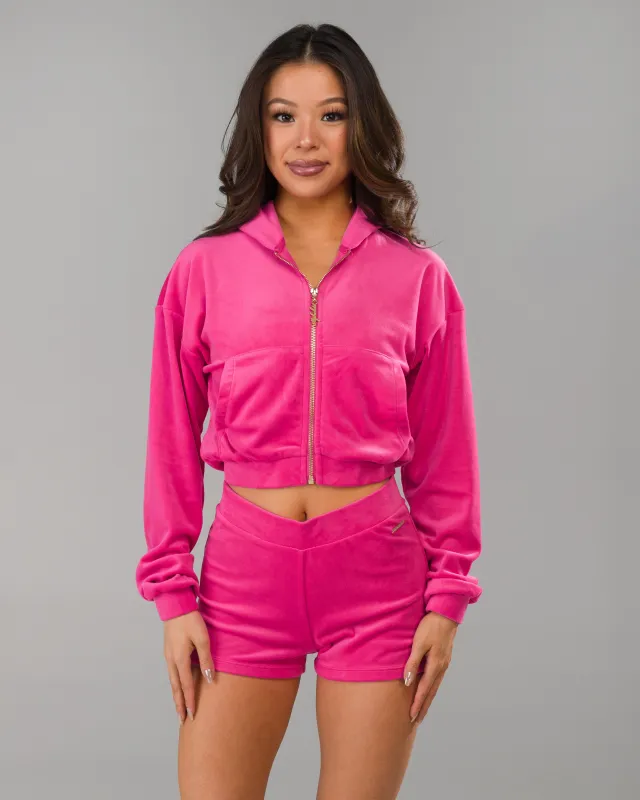 Velour Zip Hoodie - Bloom sold by Alphalete