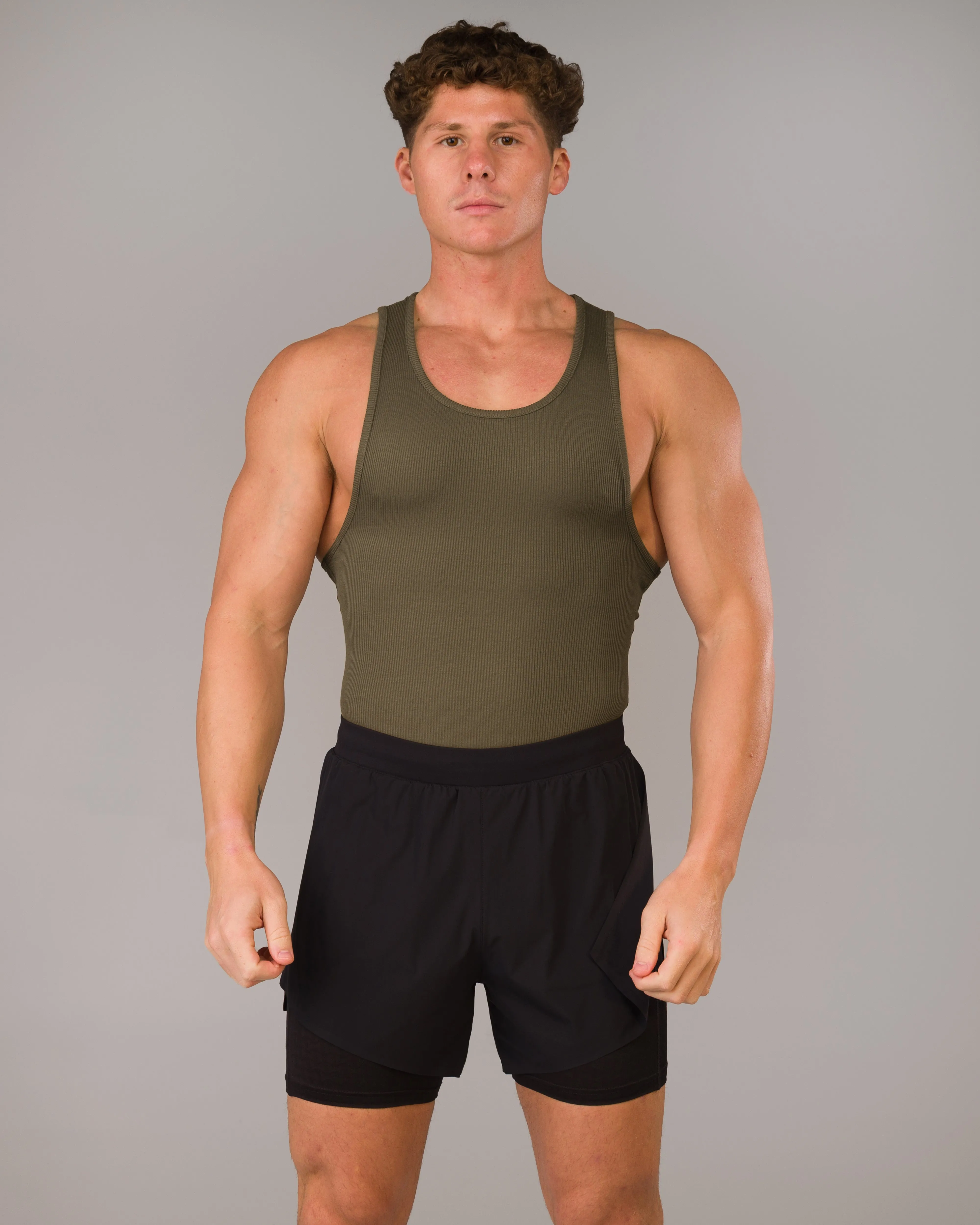 Zero Ribbed Tank 2pk - Signature Green / Signature Brown sold by Alphalete product image thumbnail 2