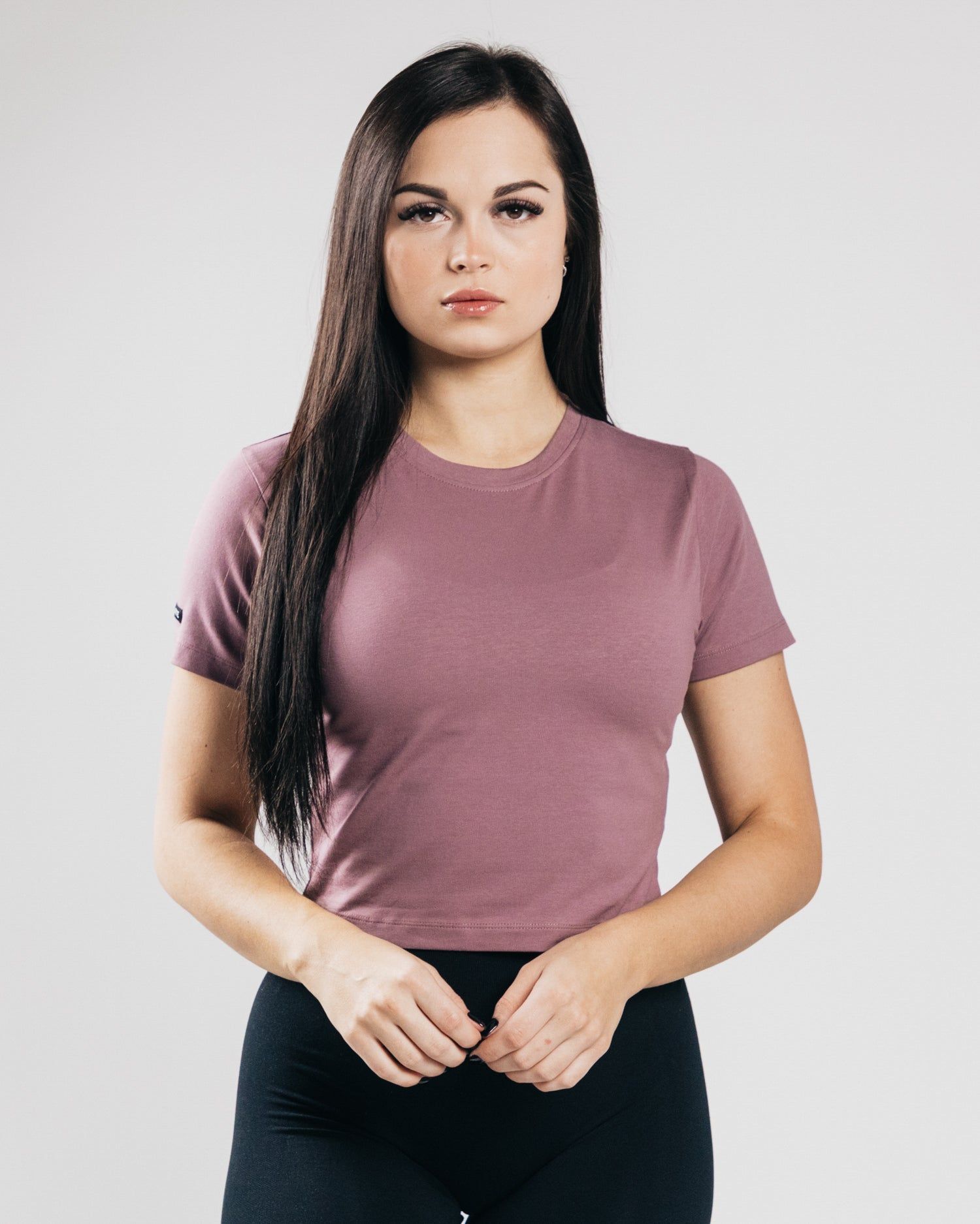 Essential Short Sleeve Crop - Passive Purple sold by Alphalete