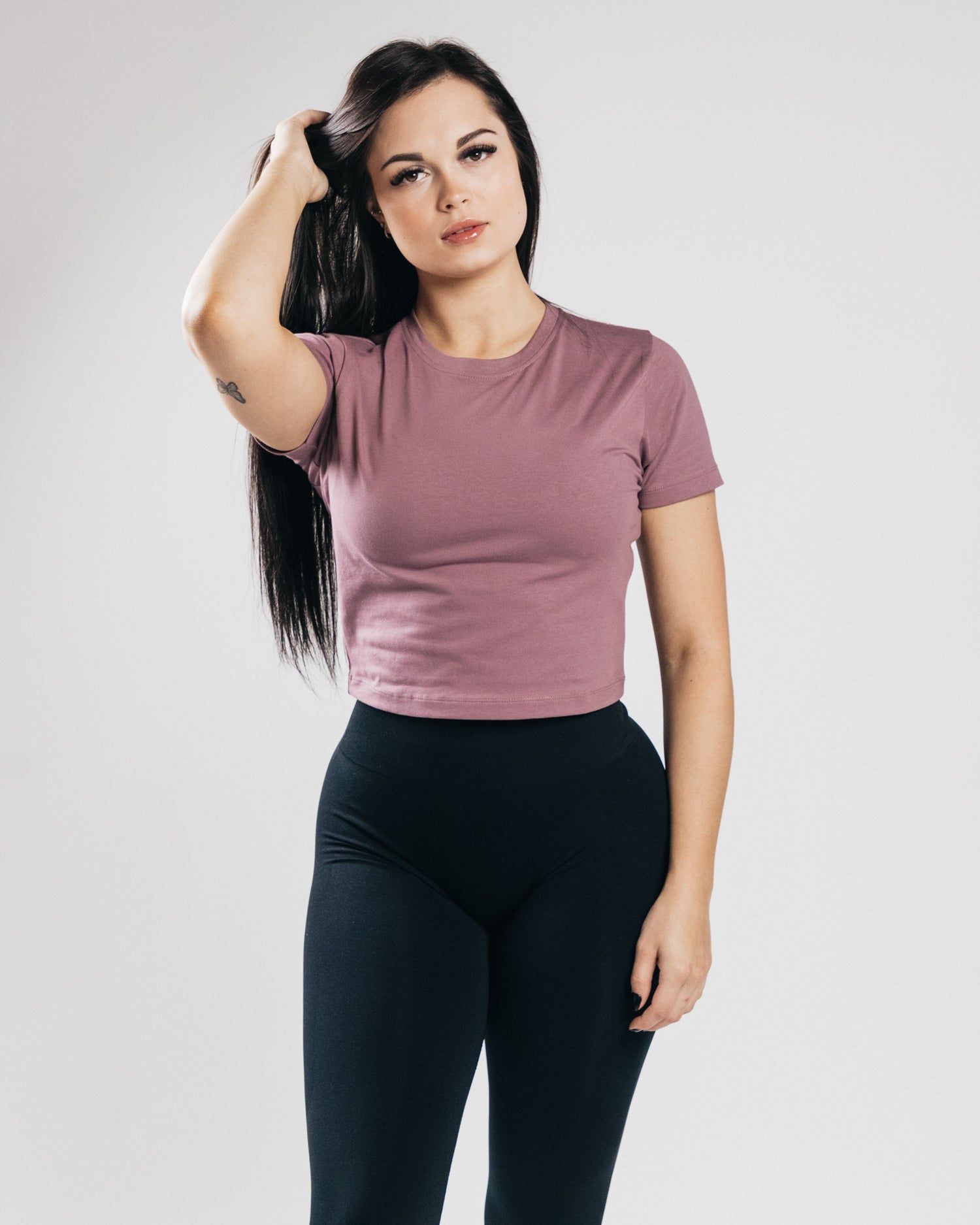 Essential Short Sleeve Crop - Passive Purple sold by Alphalete product image thumbnail 4