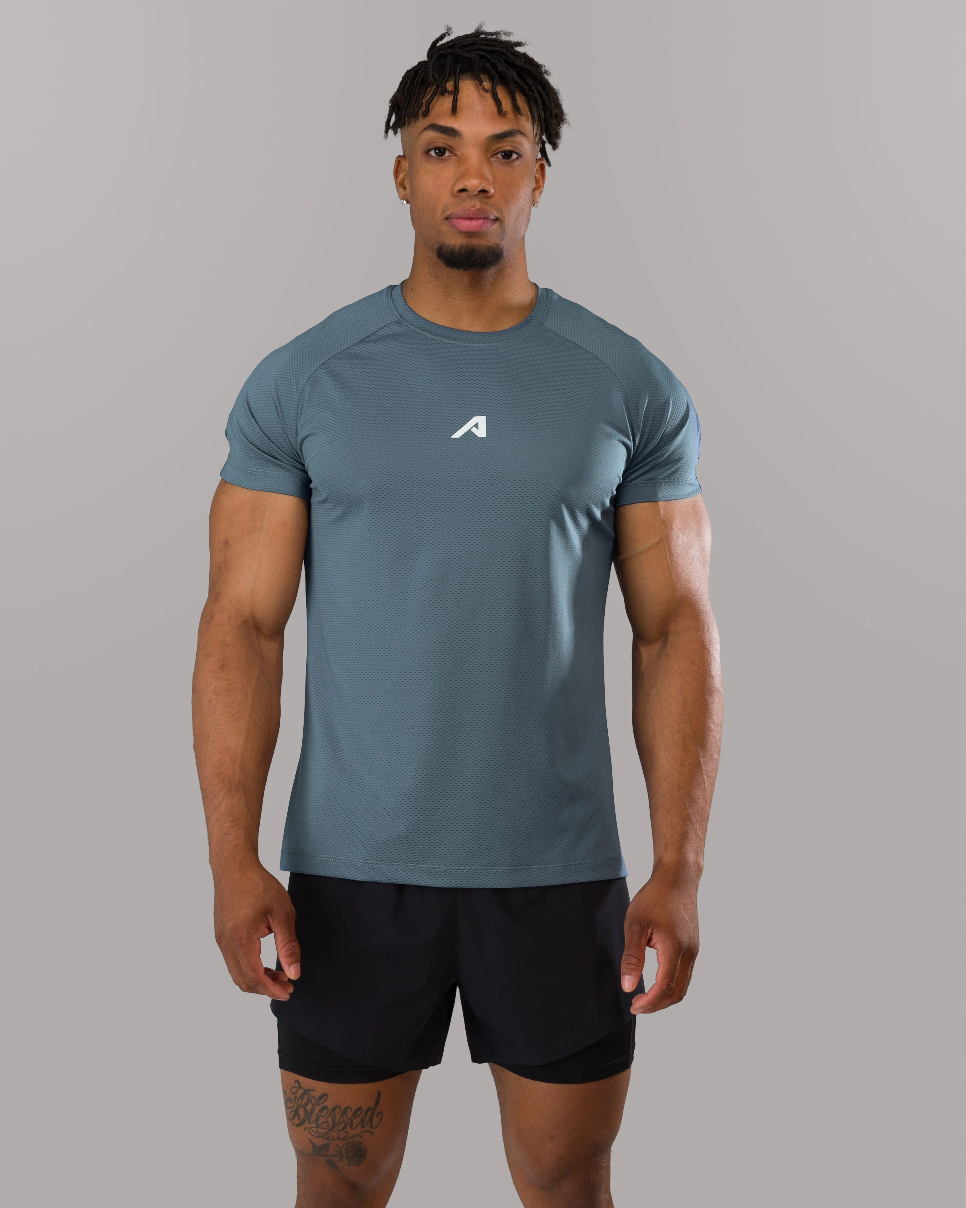 Base Tee - Storm Blue sold by Alphalete