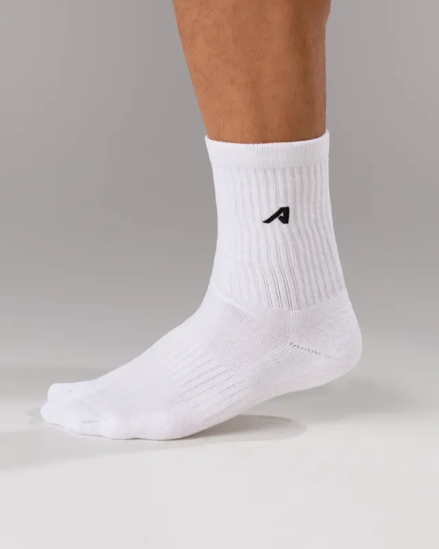 Elite "A" Sock 3pk - White sold by Alphalete