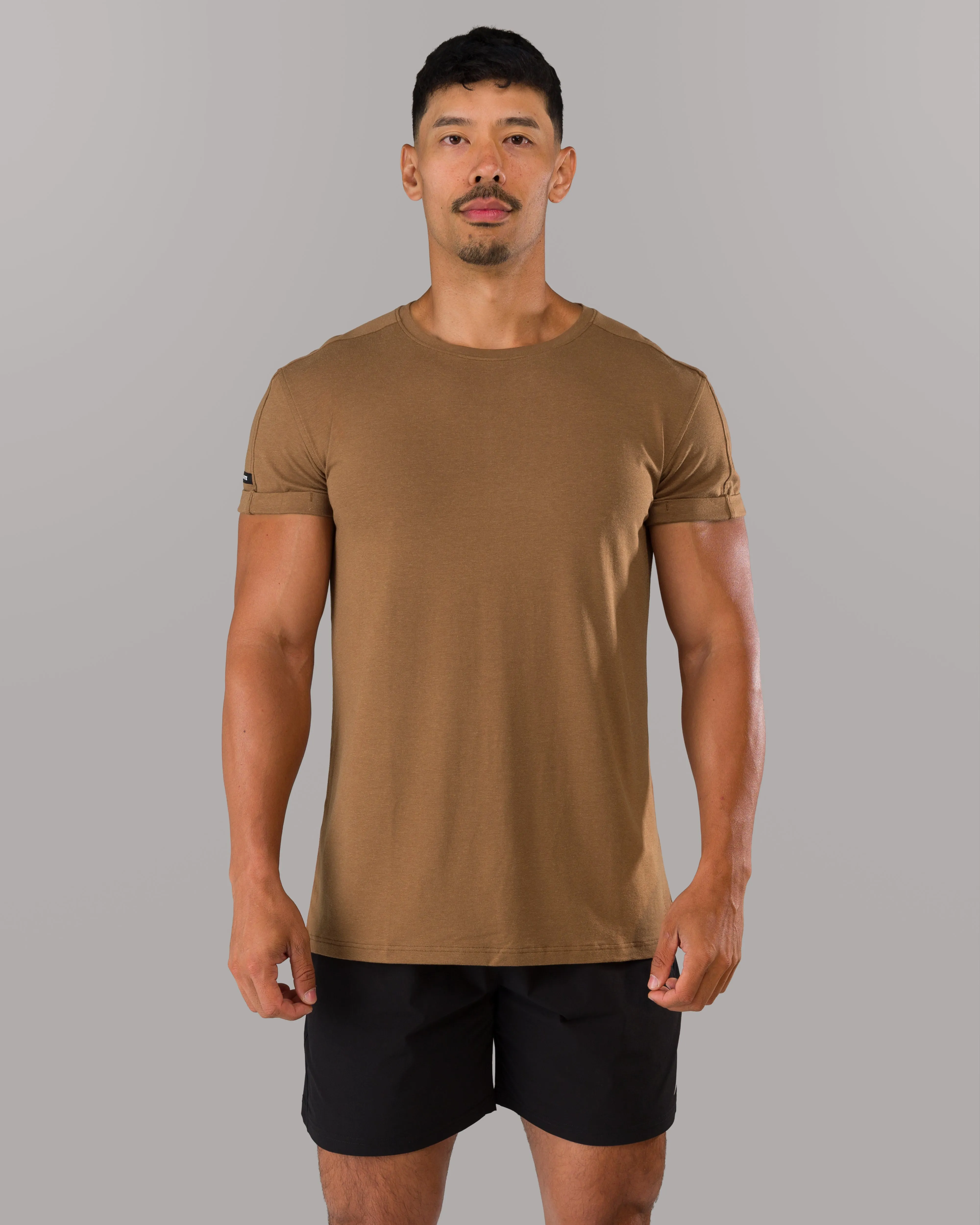 Rolled Muscle Tee - Brown sold by Alphalete
