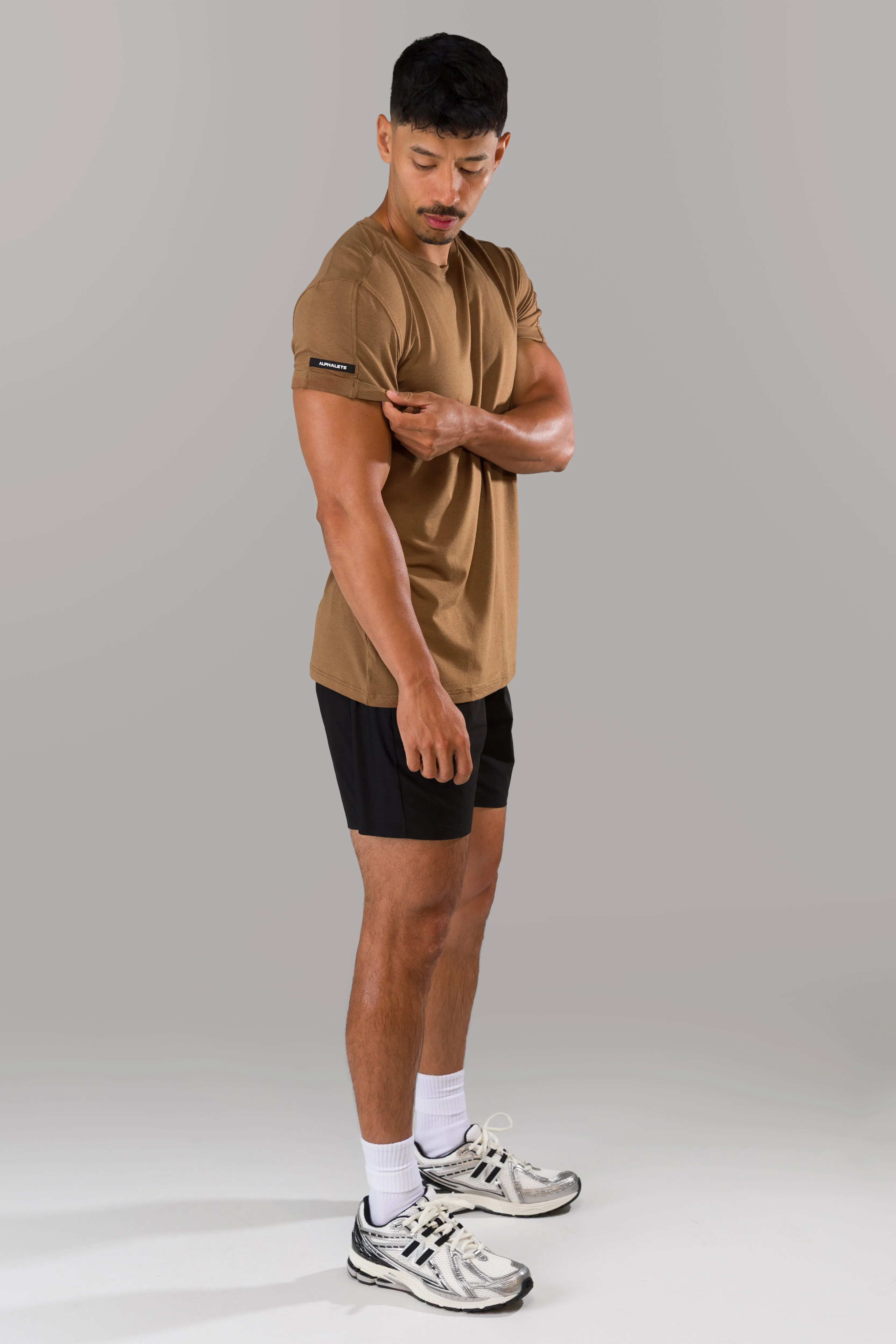 Rolled Muscle Tee - Brown sold by Alphalete product image thumbnail 4