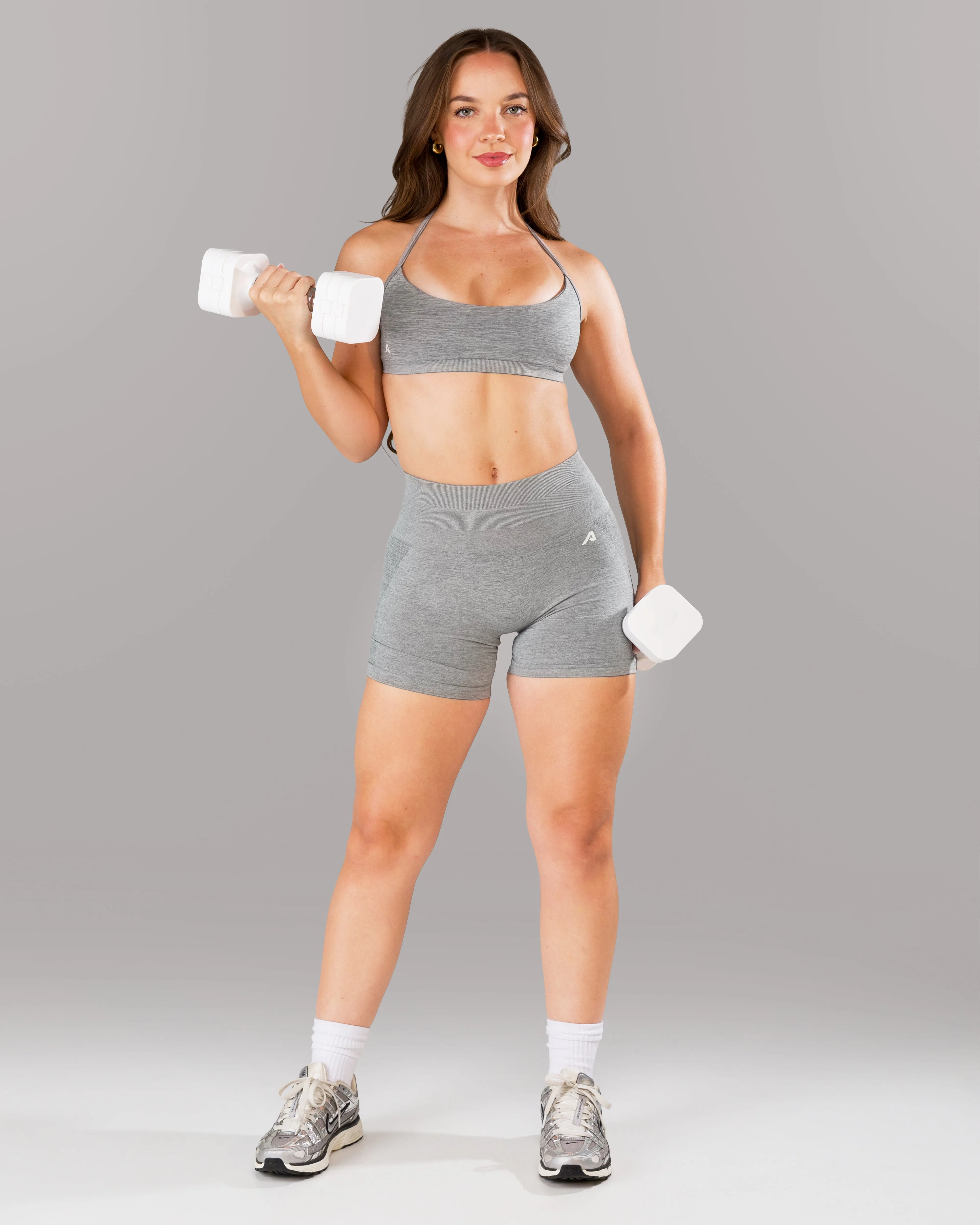 Pump Mid Rise Short - Heather Grey sold by Alphalete product image thumbnail 5