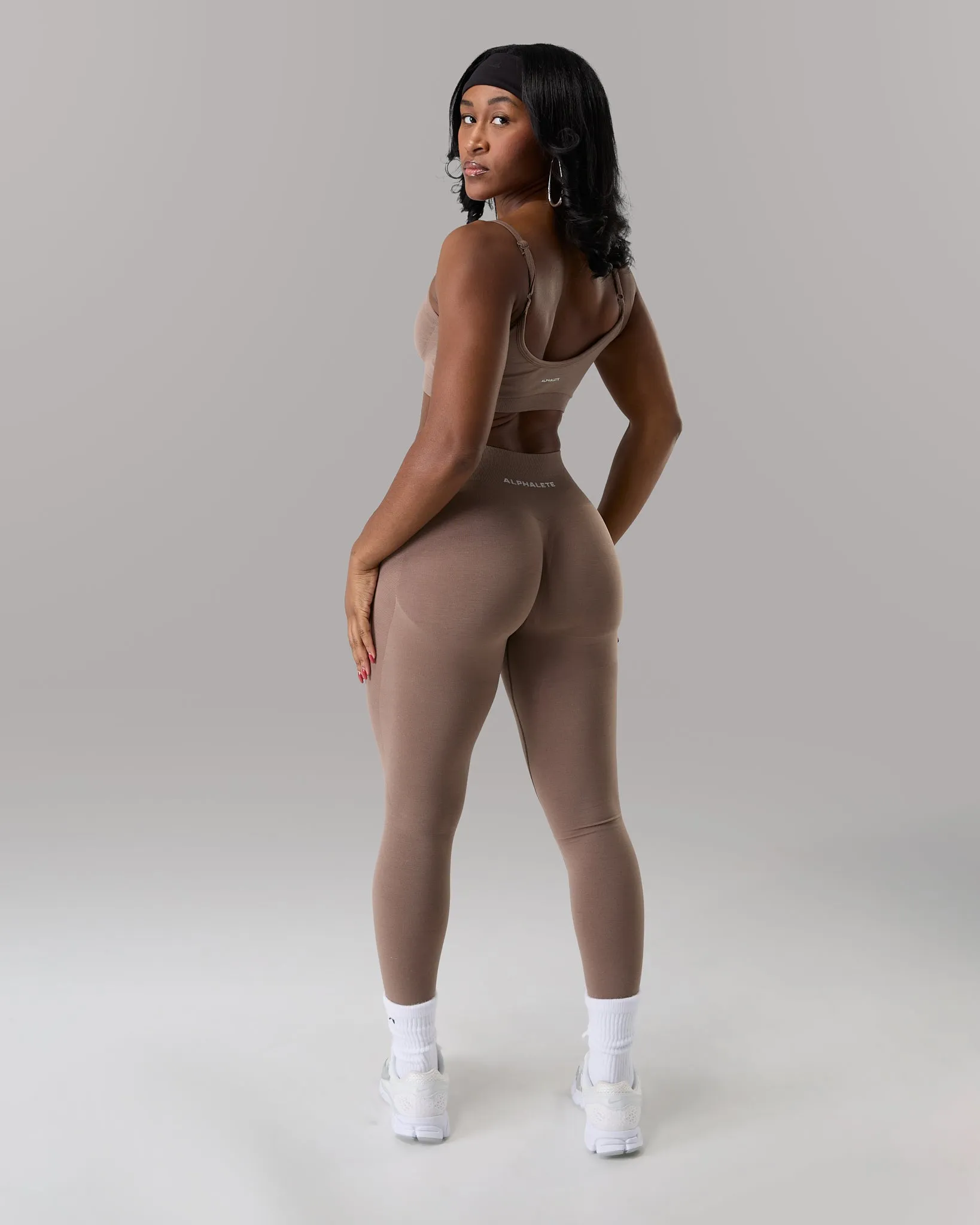 Pump Mid Rise Legging - Mocha sold by Alphalete product image thumbnail 4