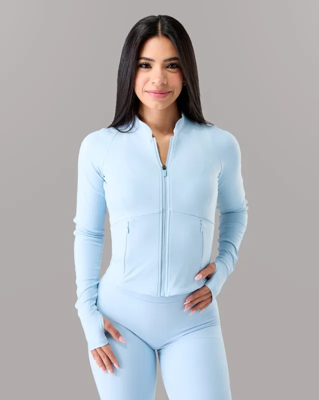Aura Sculpt Jacket - Powder Blue sold by Alphalete