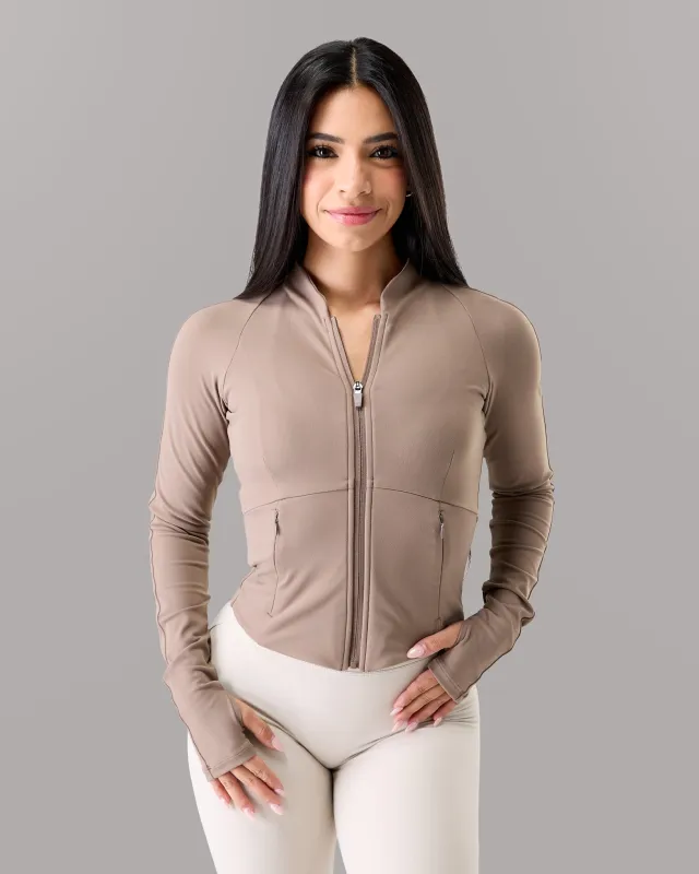 Aura Sculpt Jacket - Mocha sold by Alphalete