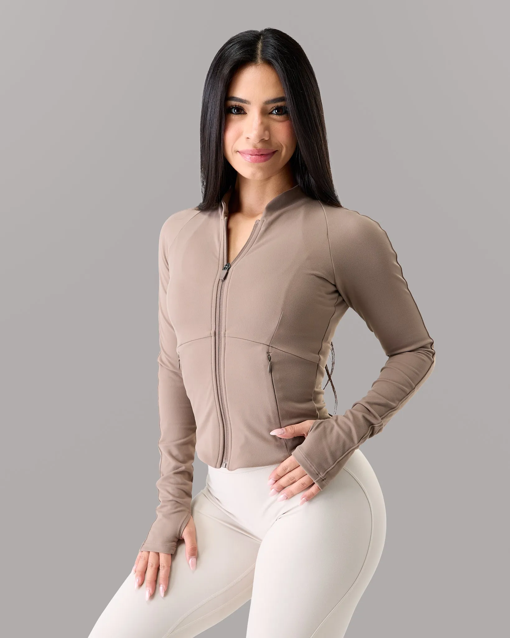 Aura Sculpt Jacket - Mocha sold by Alphalete product image thumbnail 3