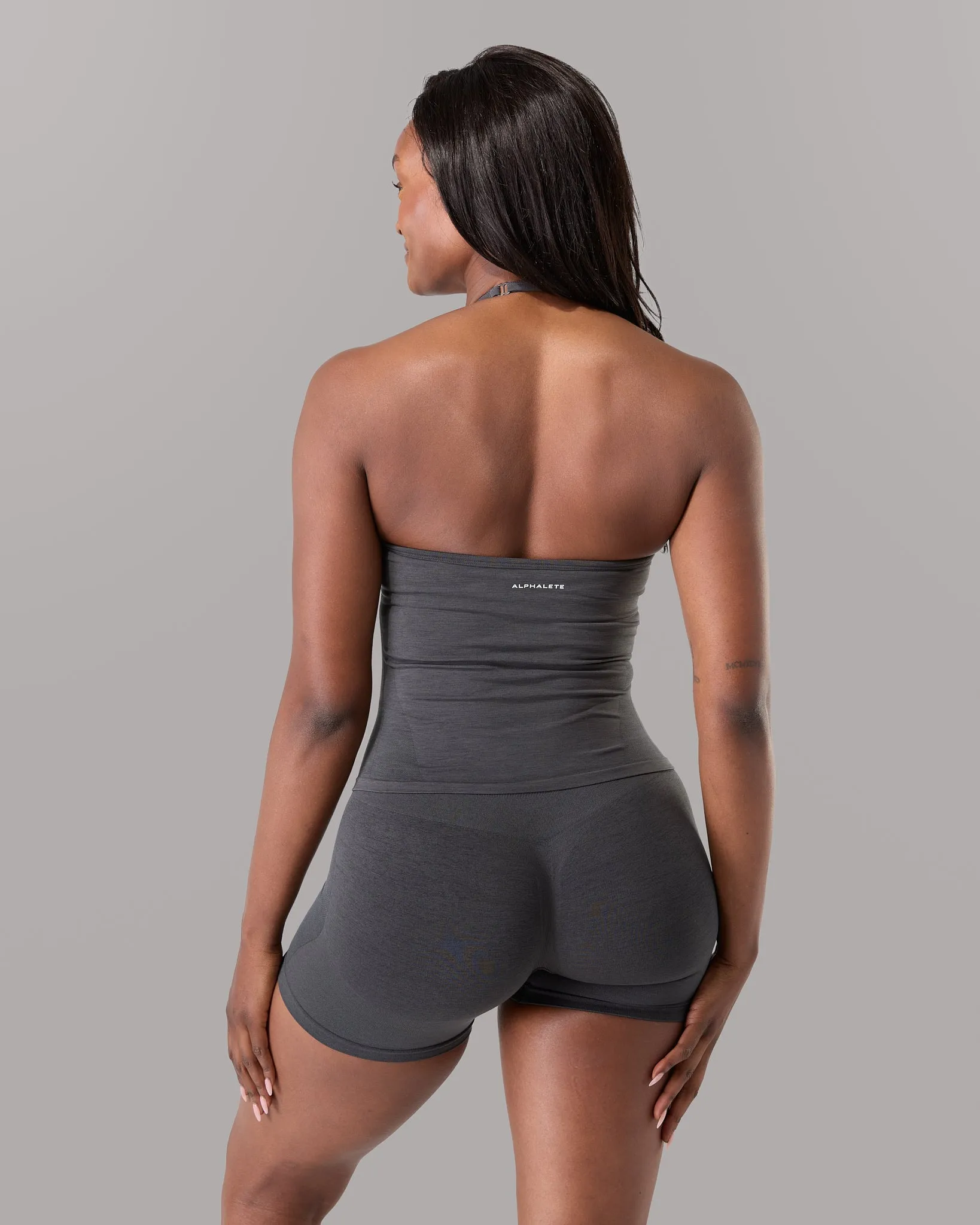 Halter Push Tank - Dark Heather Grey sold by Alphalete product image thumbnail 3