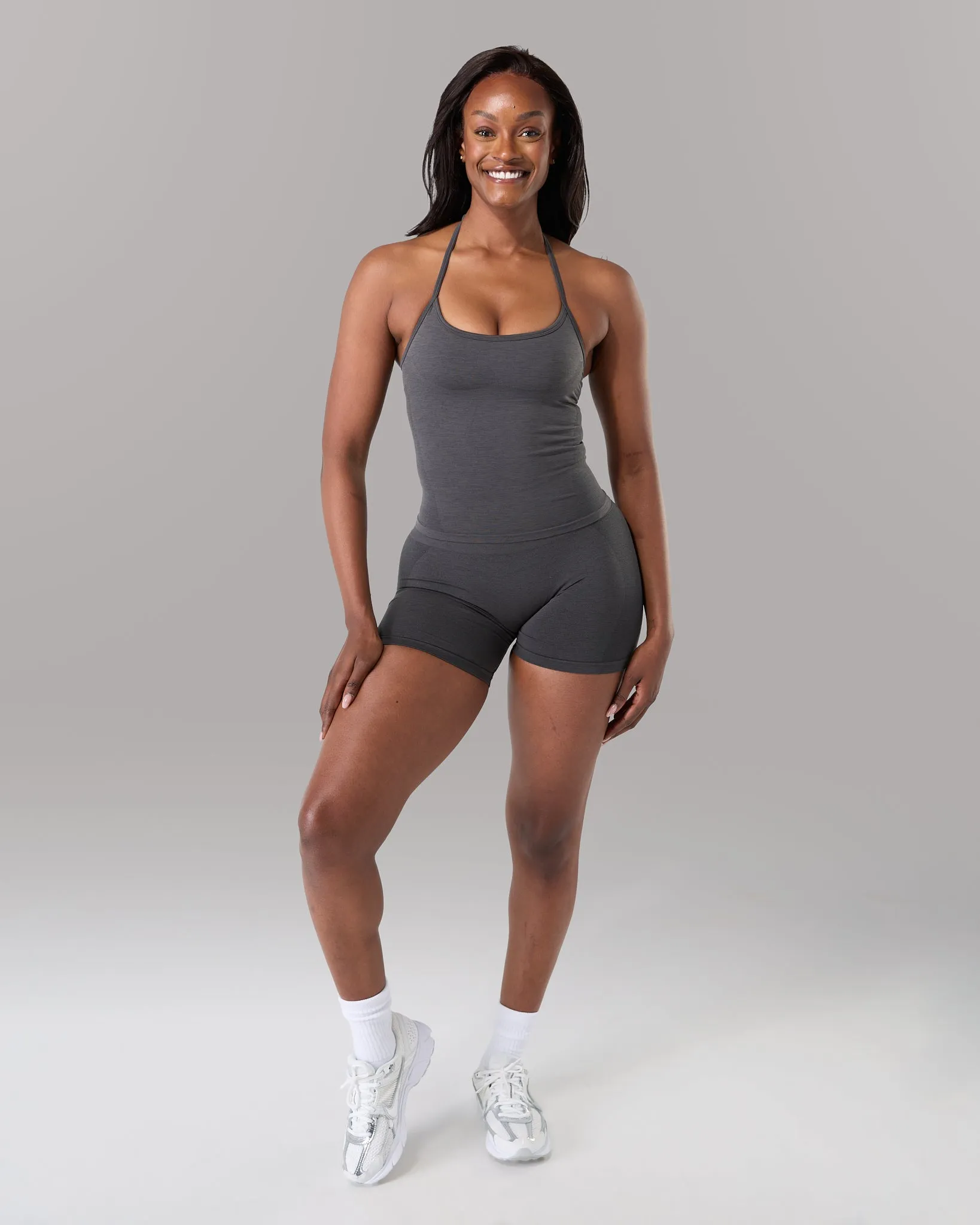 Halter Push Tank - Dark Heather Grey sold by Alphalete product image thumbnail 2