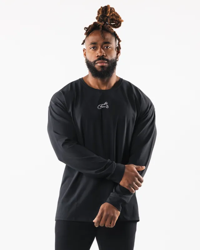Wolf Head LS Tee - Black sold by Alphalete