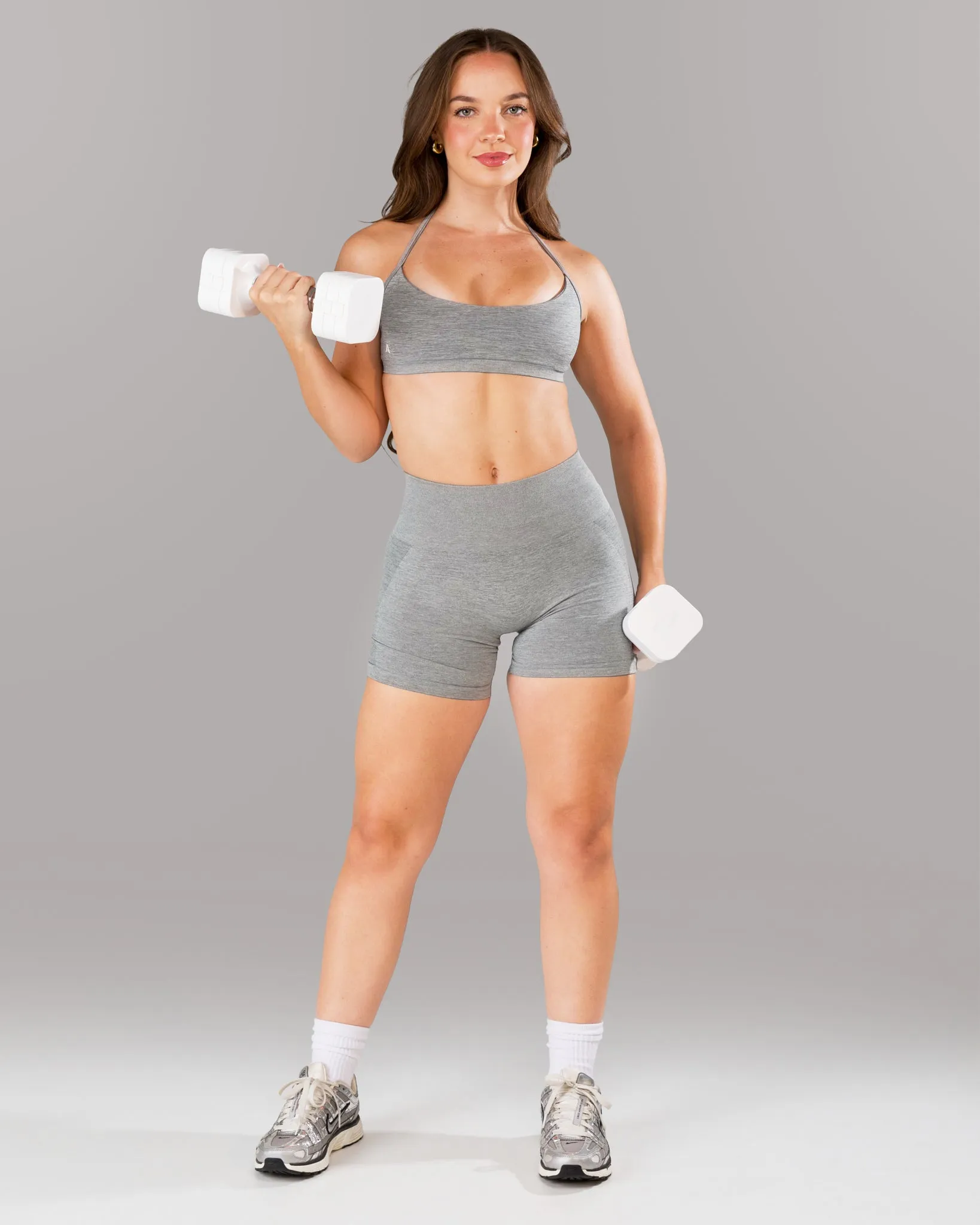 Pump Mid Rise Short - Heather Grey sold by Alphalete product image thumbnail 4