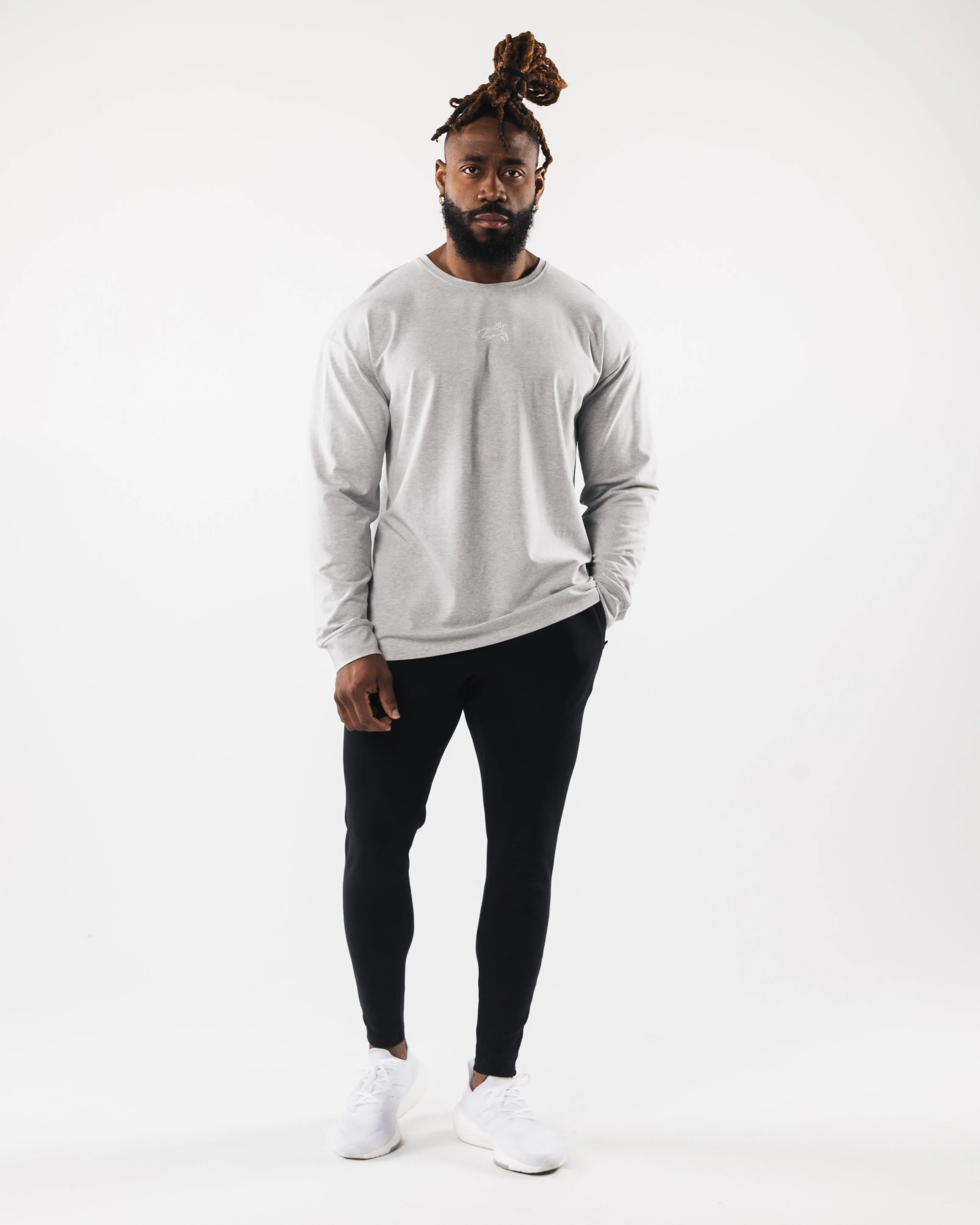 Wolf Head LS Tee - Heather Grey sold by Alphalete product image thumbnail 2