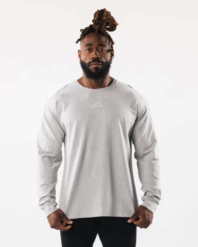 Wolf Head LS Tee - Heather Grey sold by Alphalete