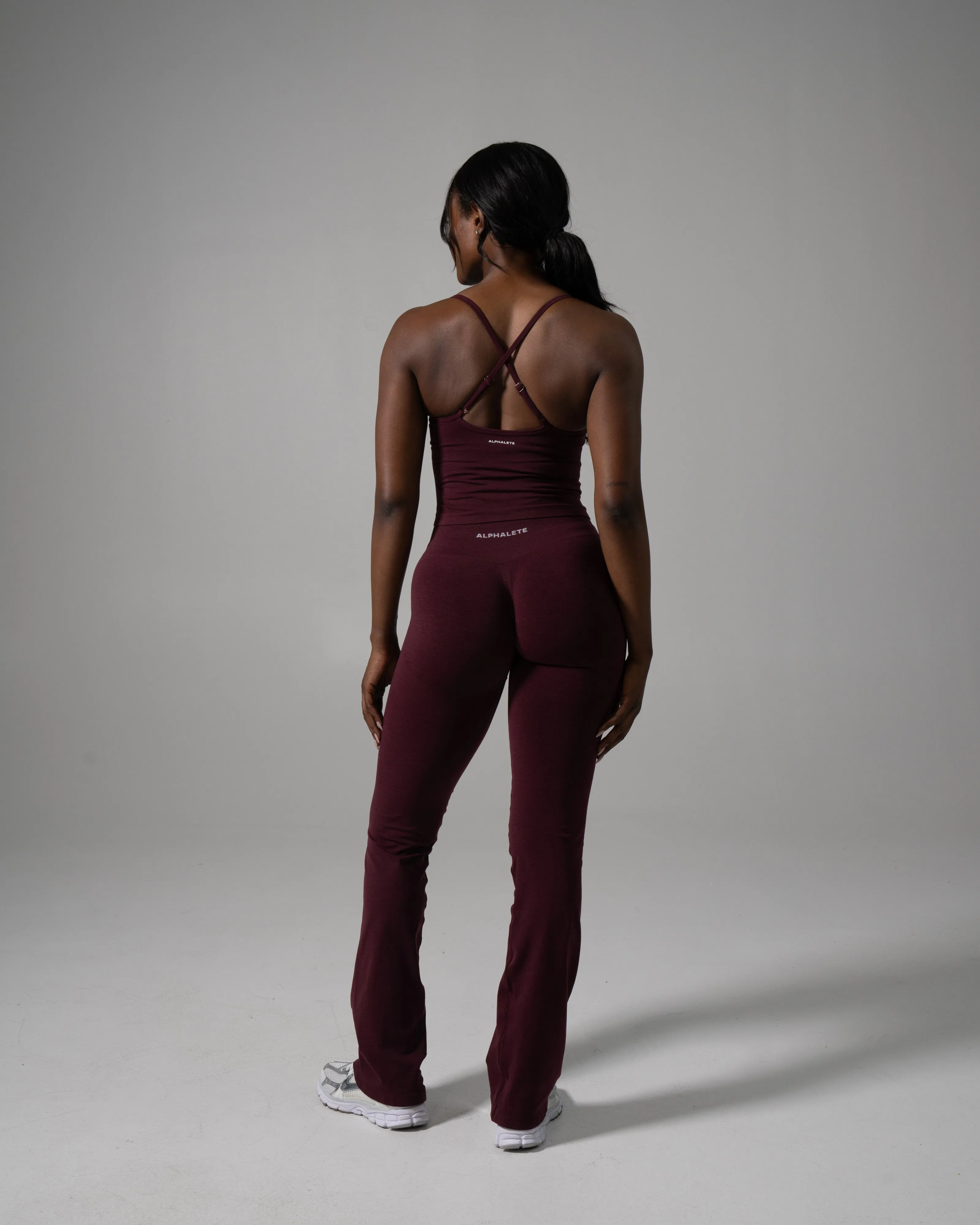 Pump Mid Rise Flared Pant Long - Merlot sold by Alphalete product image thumbnail 4