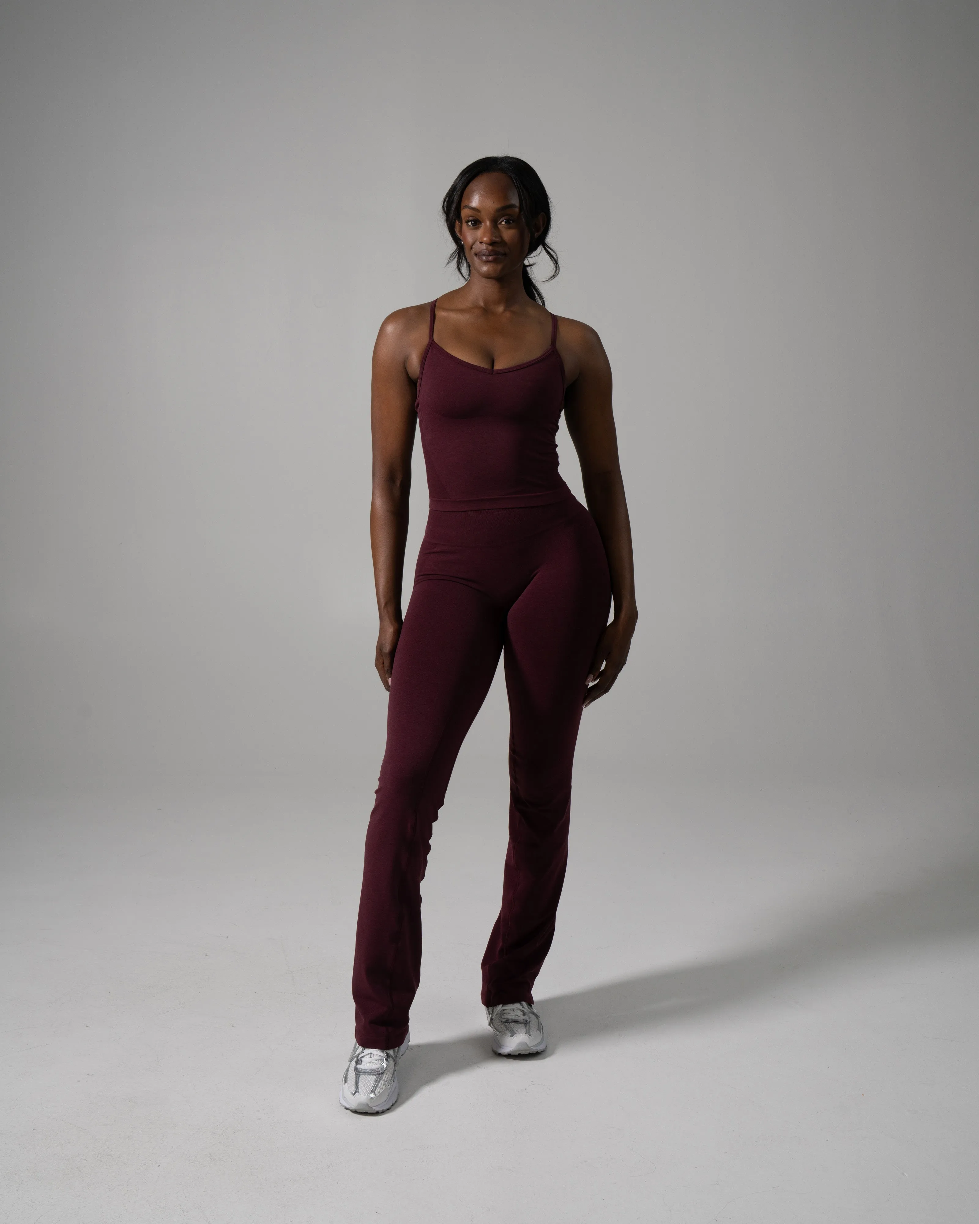 Pump Mid Rise Flared Pant Long - Merlot sold by Alphalete product image thumbnail 5