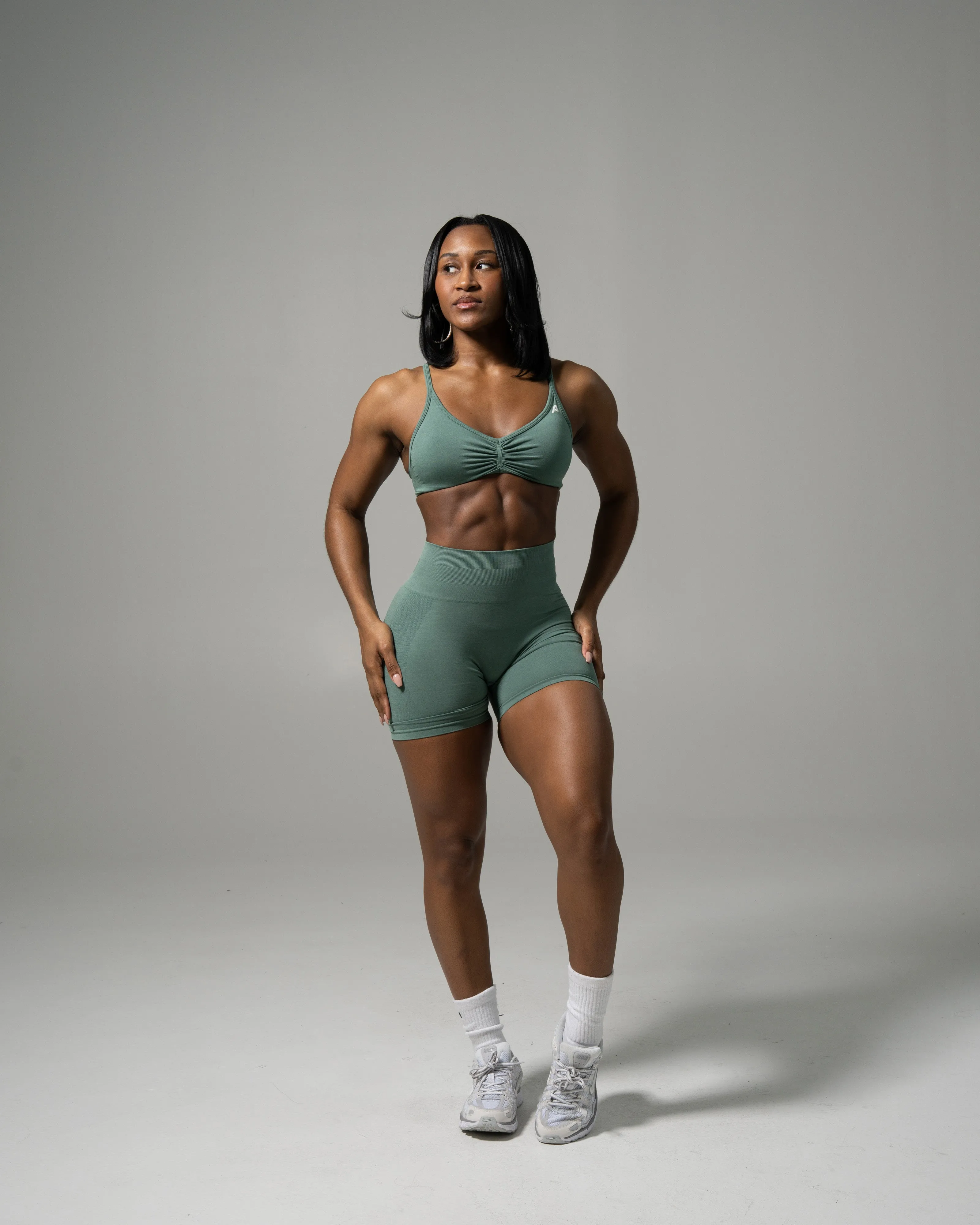 Pump Mid Rise Short - Juniper Green sold by Alphalete product image thumbnail 5