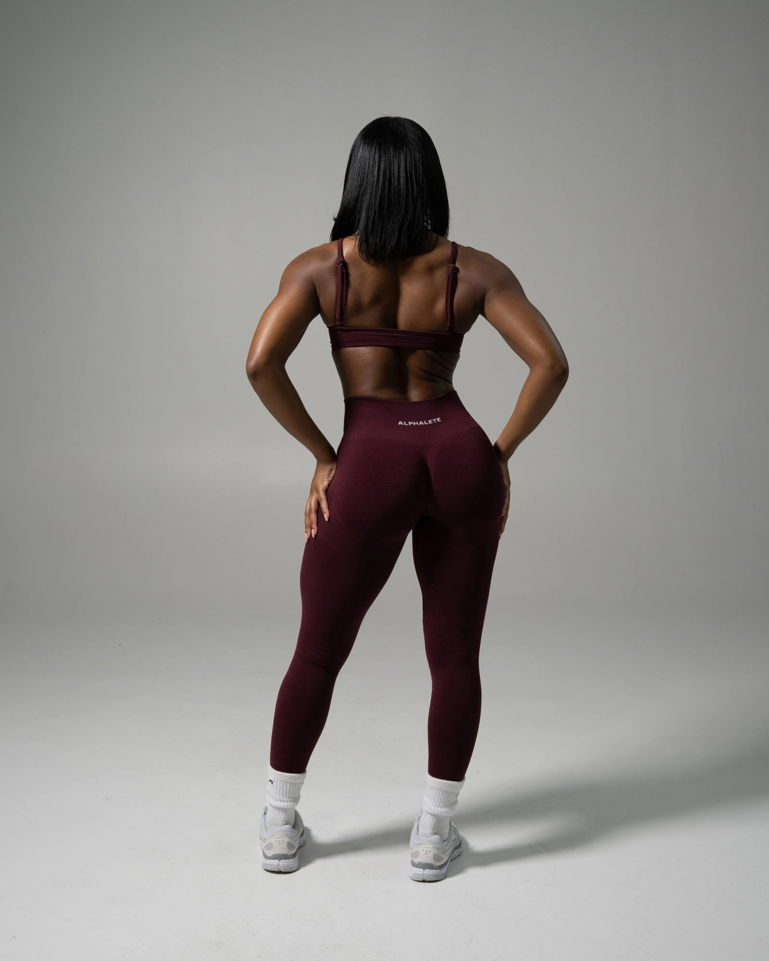 Pump Mid Rise Legging - Merlot sold by Alphalete product image thumbnail 4