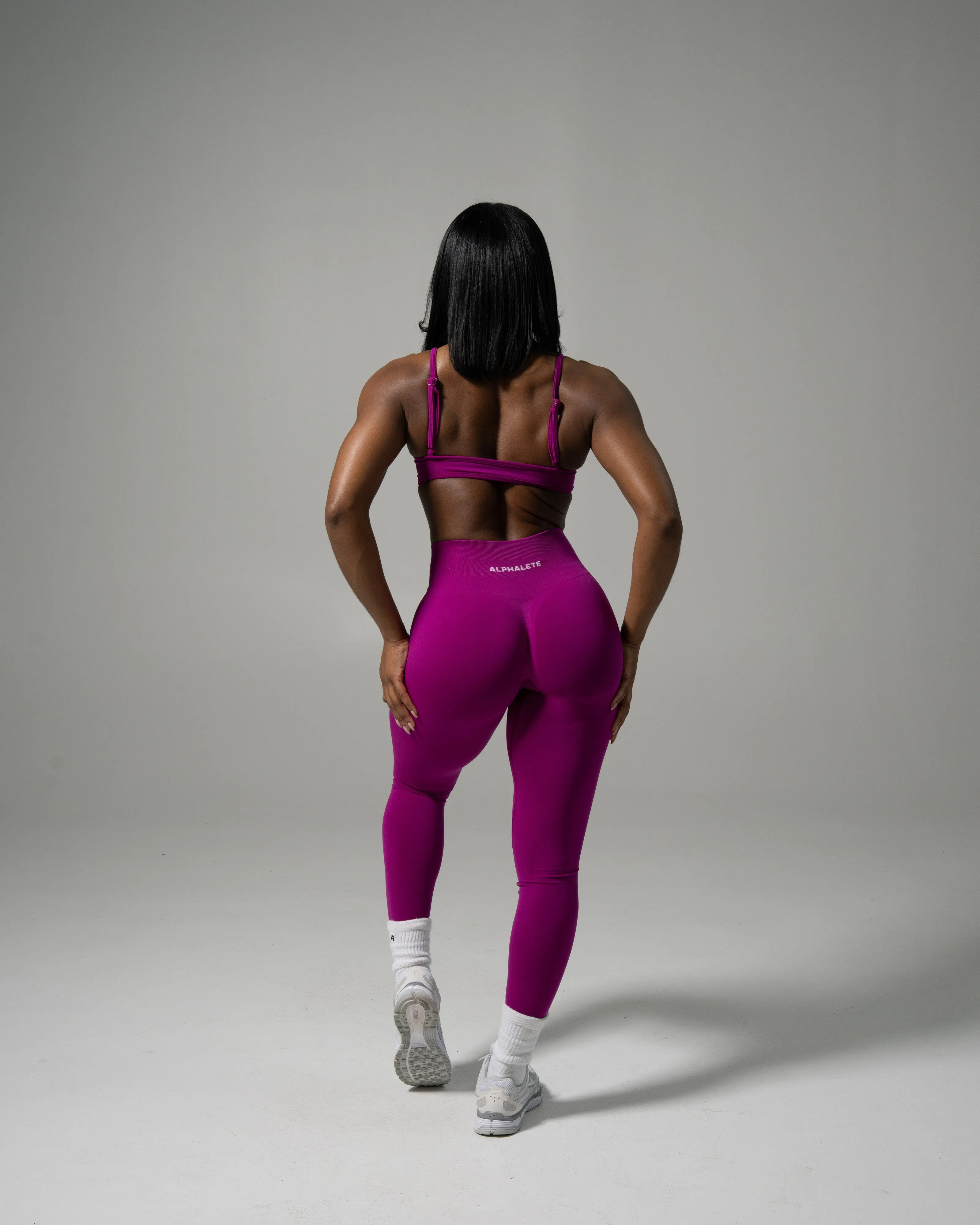 Pump Mid Rise Legging - Dark Fuchsia sold by Alphalete product image thumbnail 4
