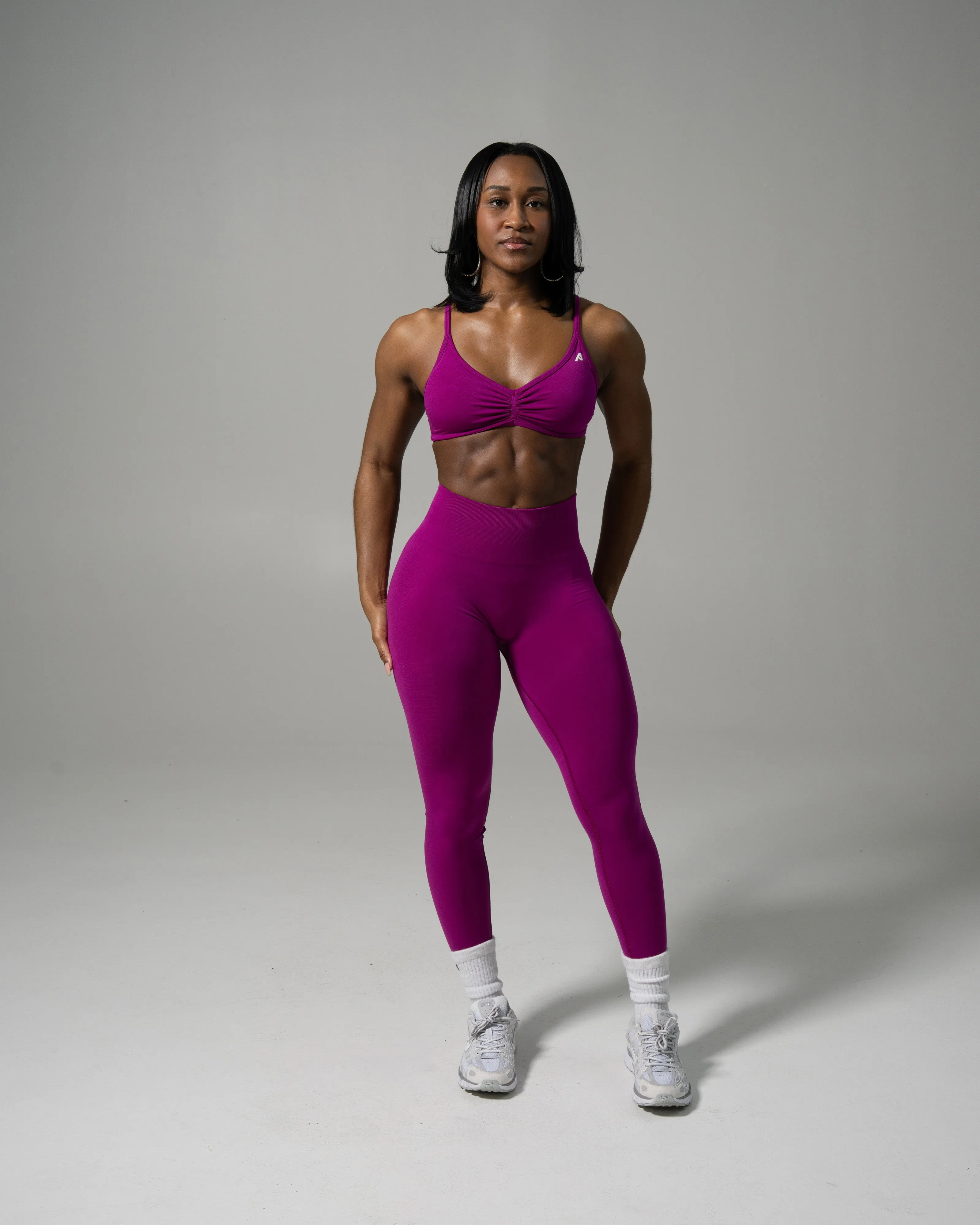 Pump Mid Rise Legging - Dark Fuchsia sold by Alphalete product image thumbnail 5