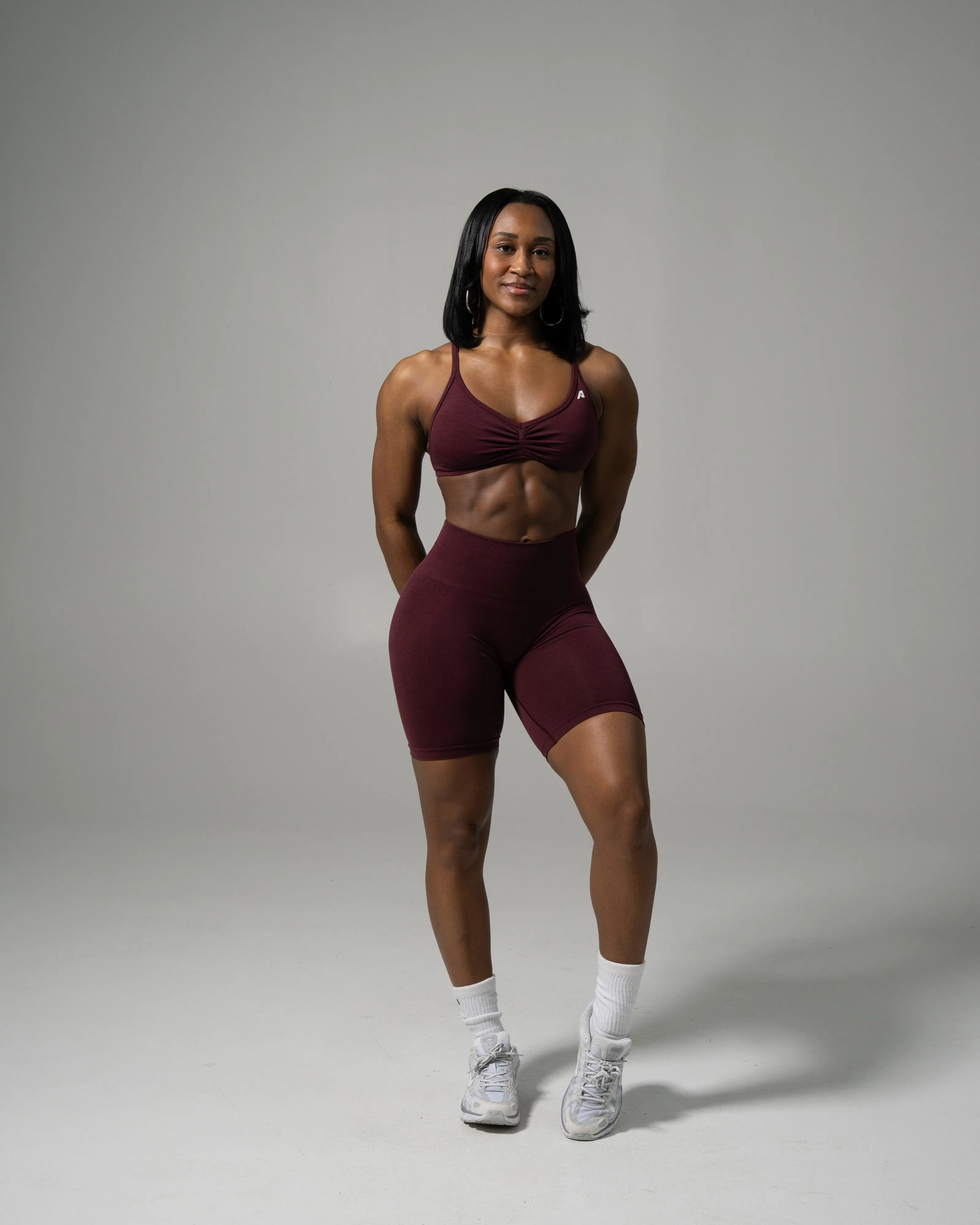 Pump Mid Rise Biker Short - Merlot sold by Alphalete product image thumbnail 5