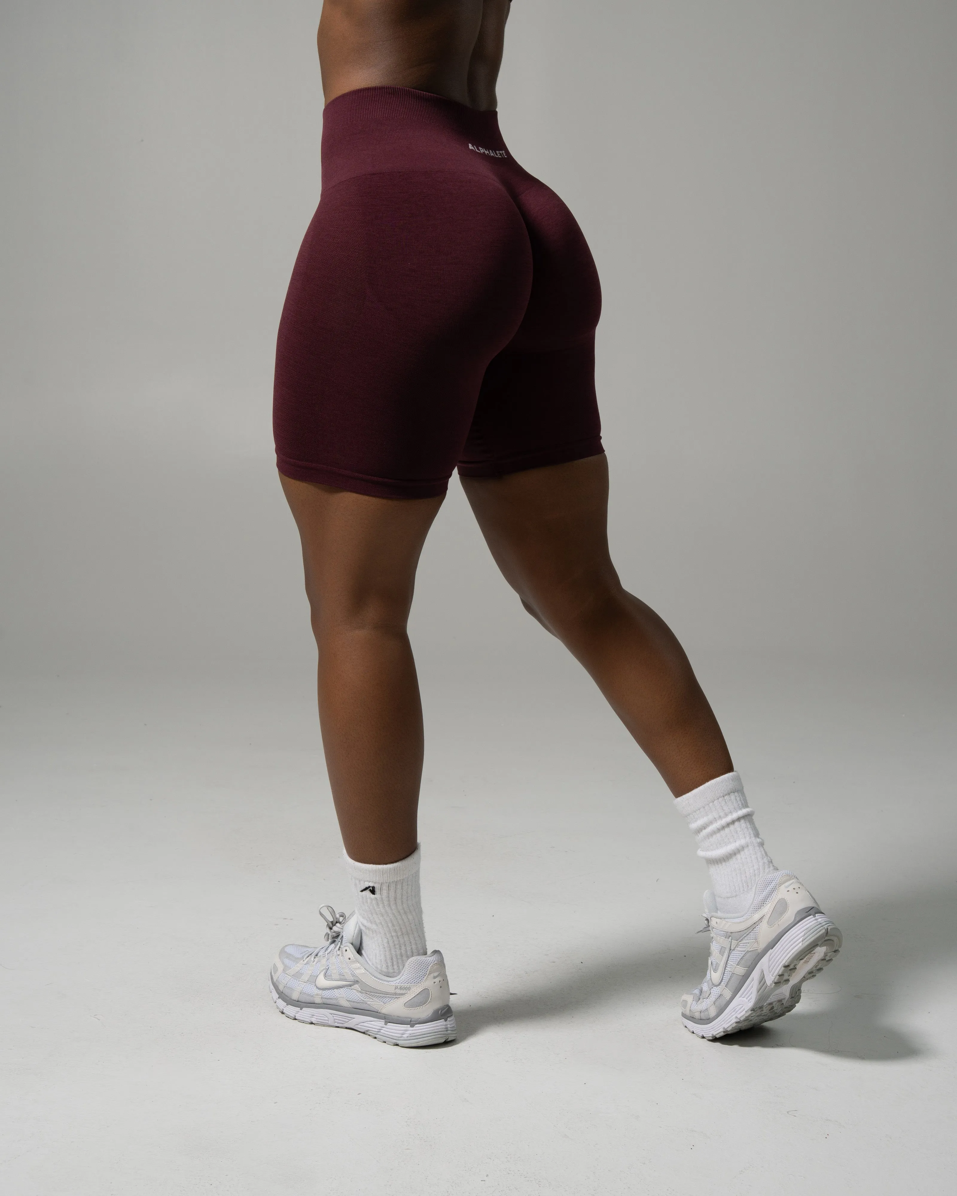 Pump Mid Rise Biker Short - Merlot sold by Alphalete